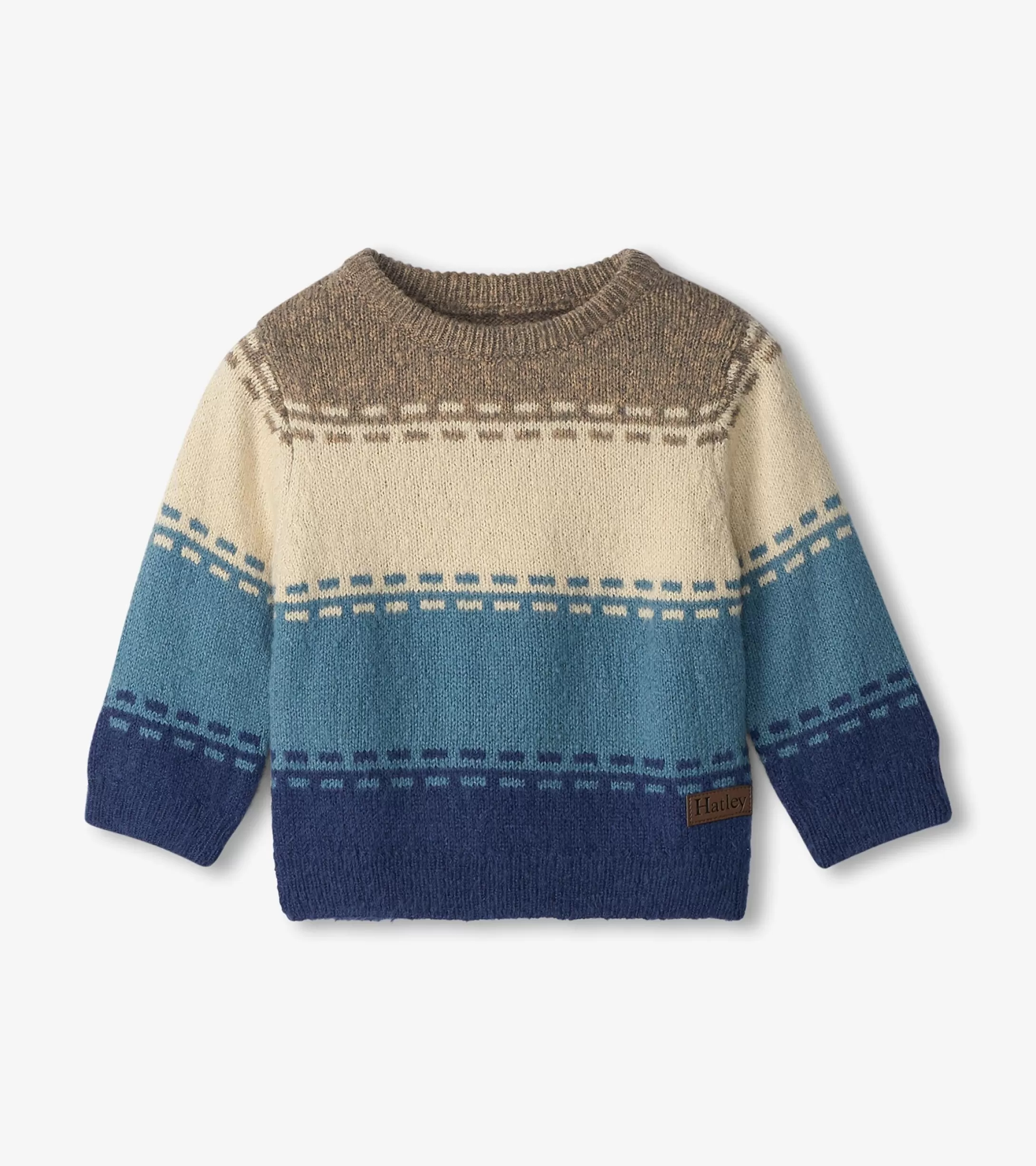 Hatley Baby & Toddler Boys Blue Combo Crew Neck Knit Sweater Clearance