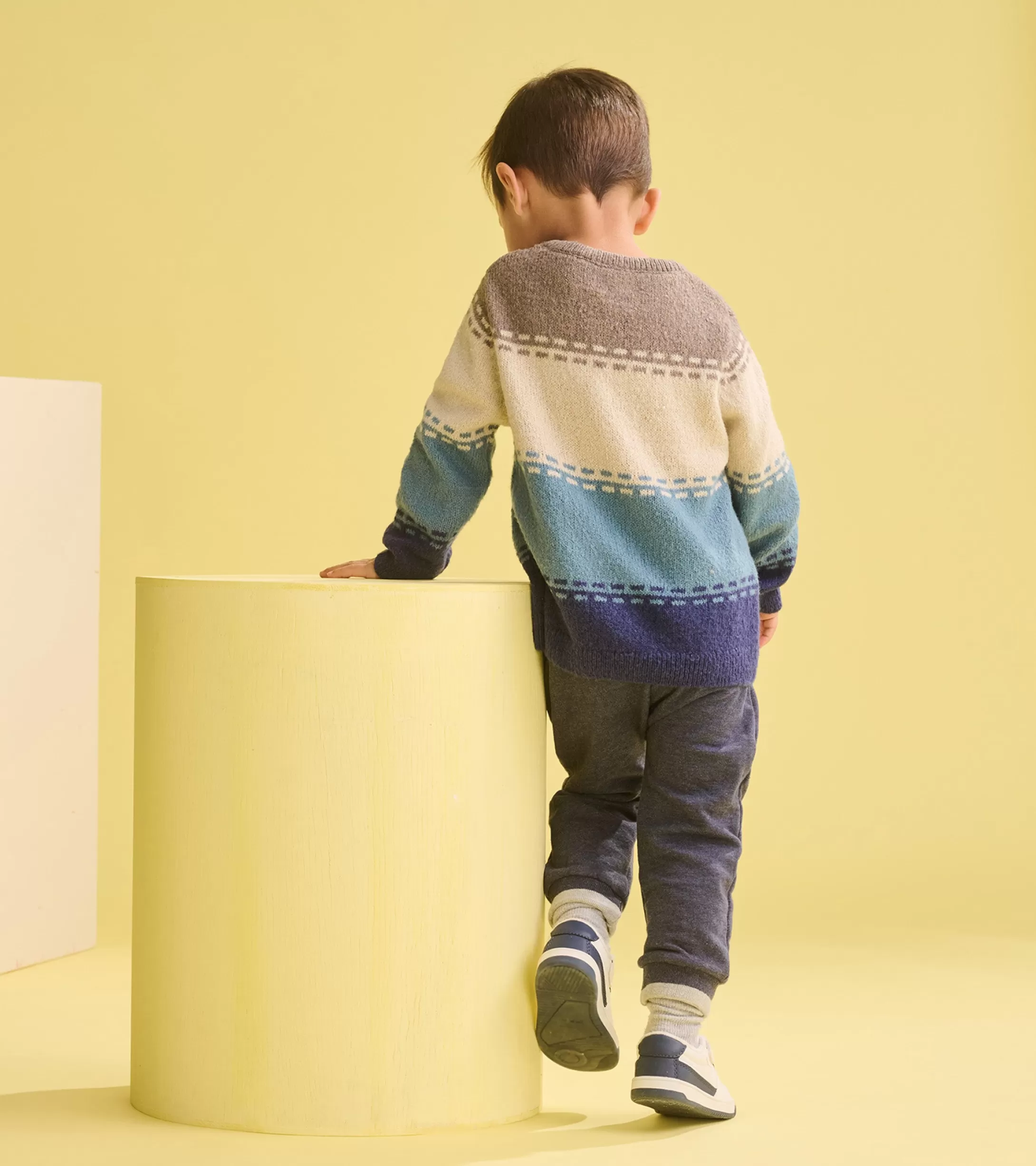Hatley Baby & Toddler Boys Blue Combo Crew Neck Knit Sweater Clearance