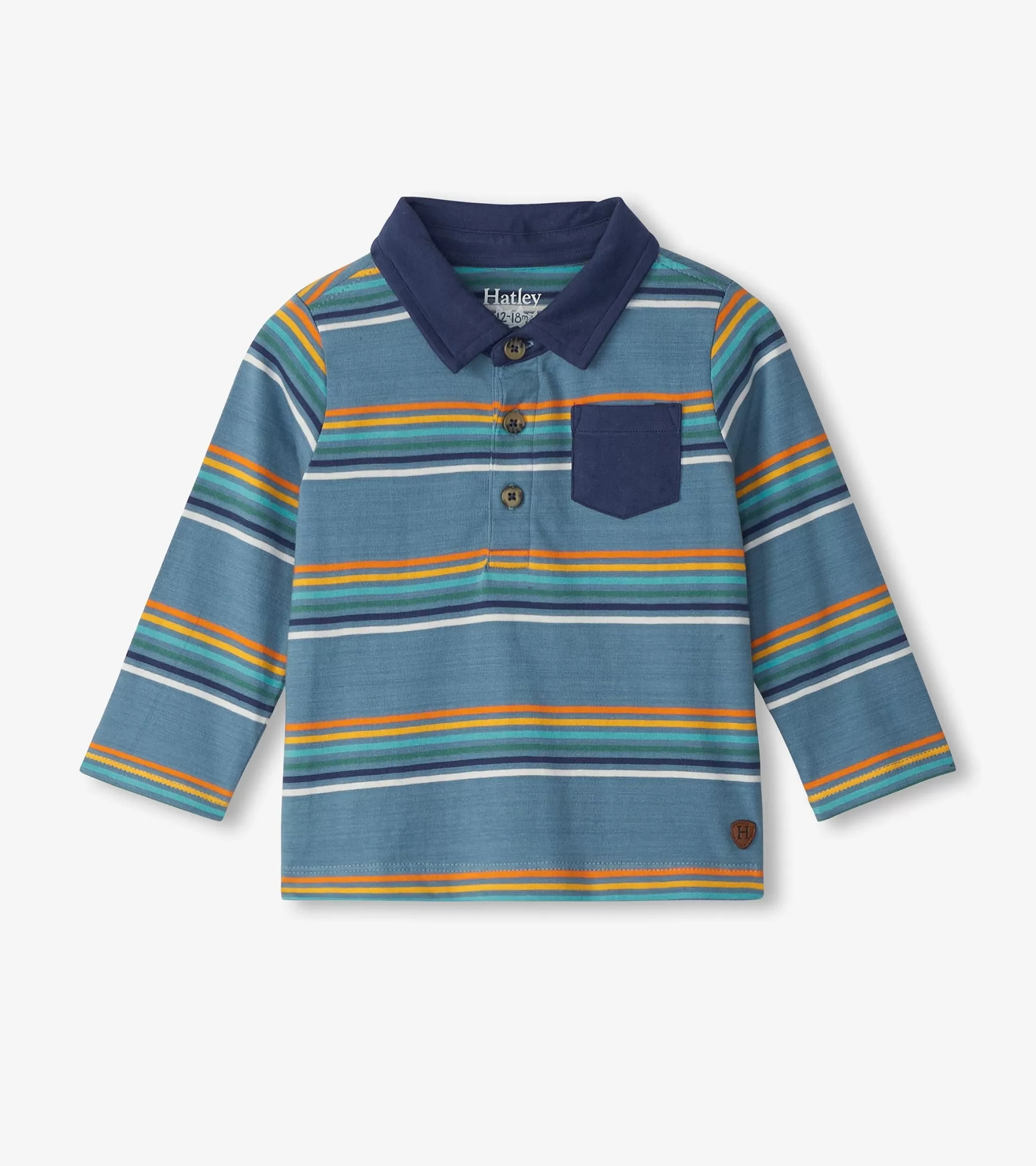 Hatley Baby & Toddler Boys Bluestone Stripes Long Sleeve Polo T-Shirt Best