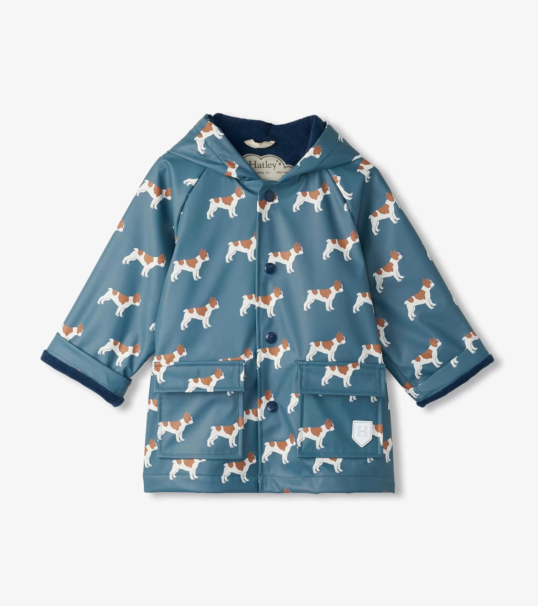 Hatley Baby & Toddler Boys French Bulldogs Button-Up Rain Jacket Fashion