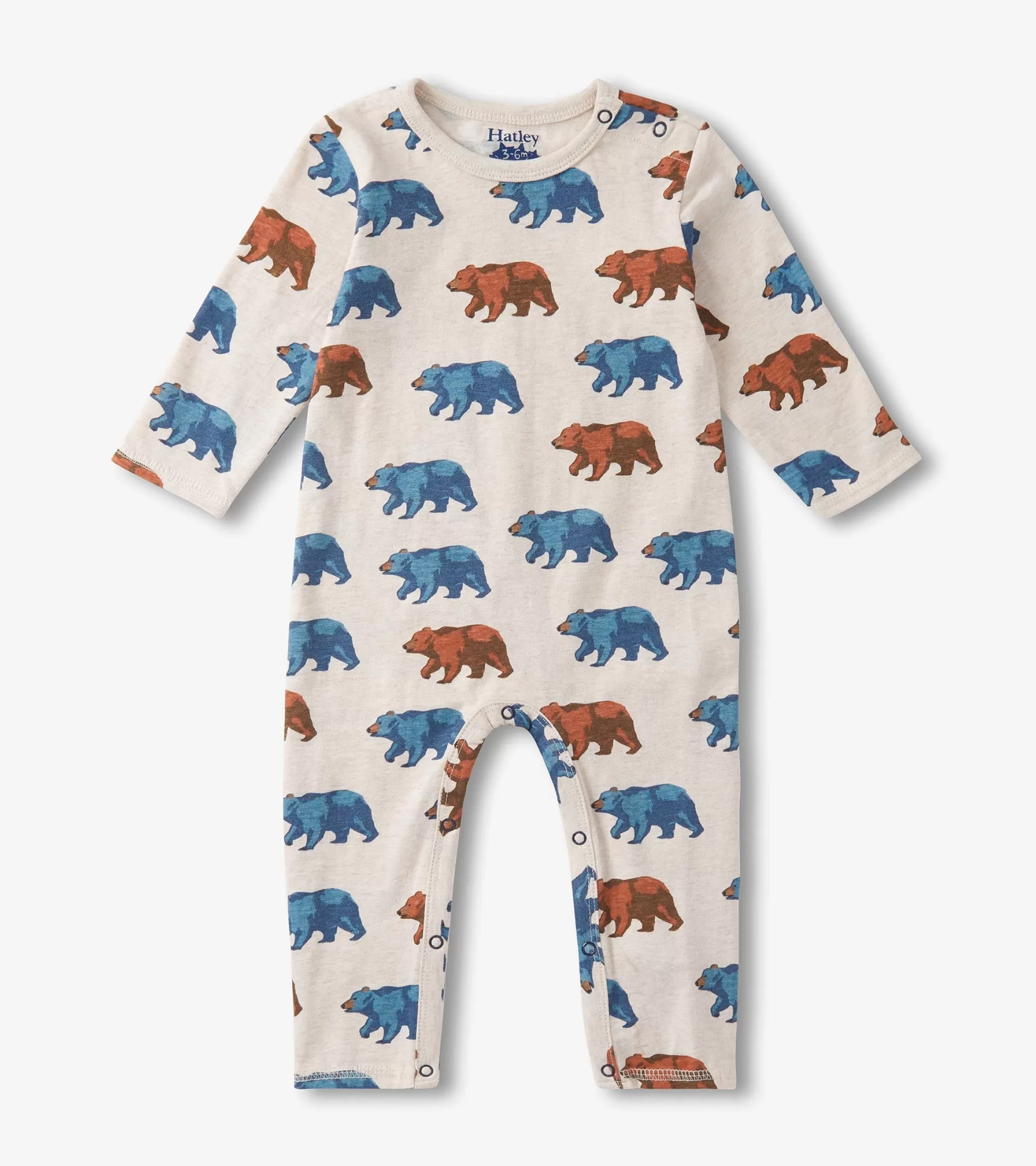 Hatley Baby Boys Bluestone Bears Long Sleeve Romper New