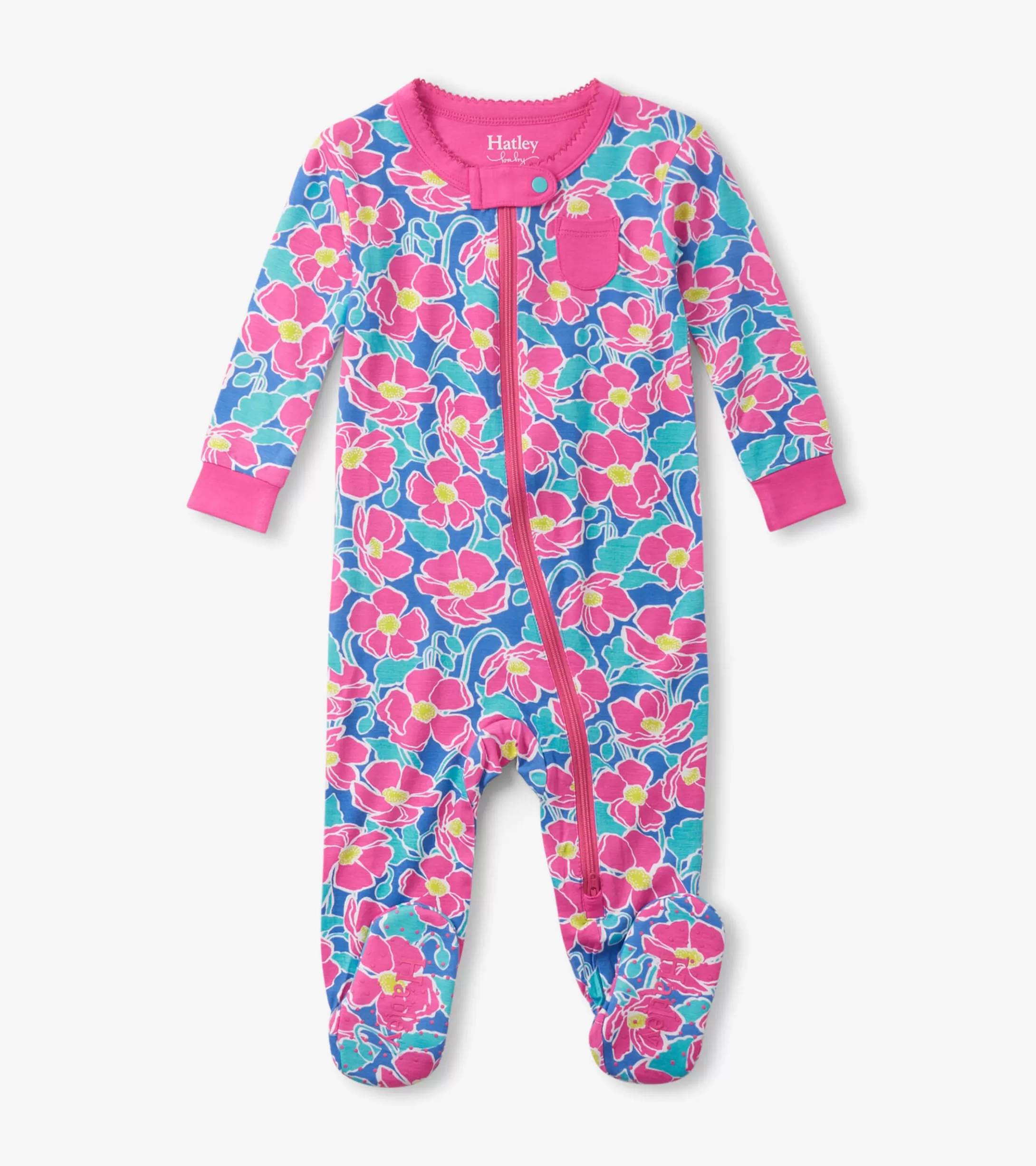 Hatley Baby Girls Big Poppies Footed Sleeper Flash Sale