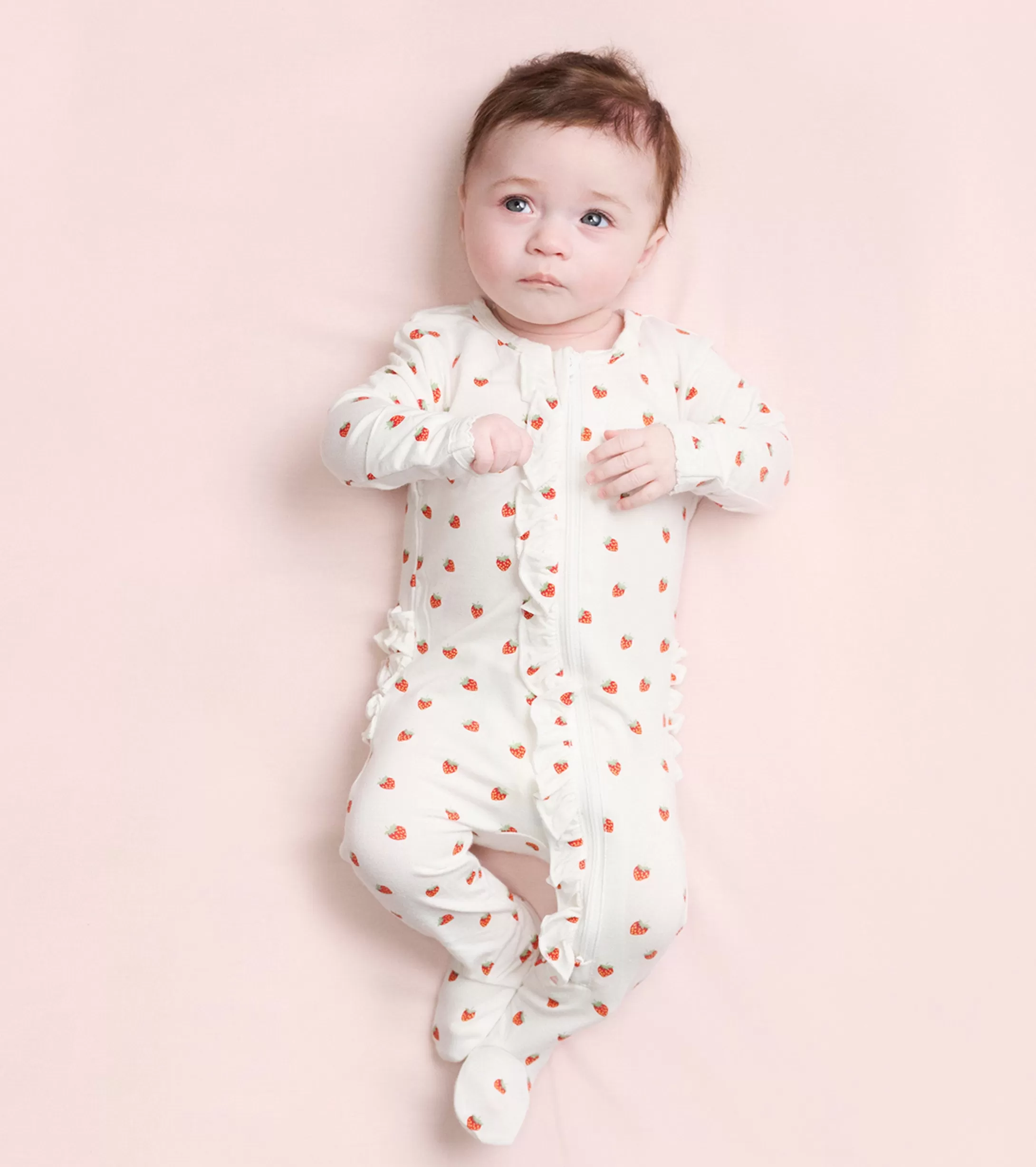 Hatley Baby Girls Ditsy Strawberries Footed Sleeper Flash Sale