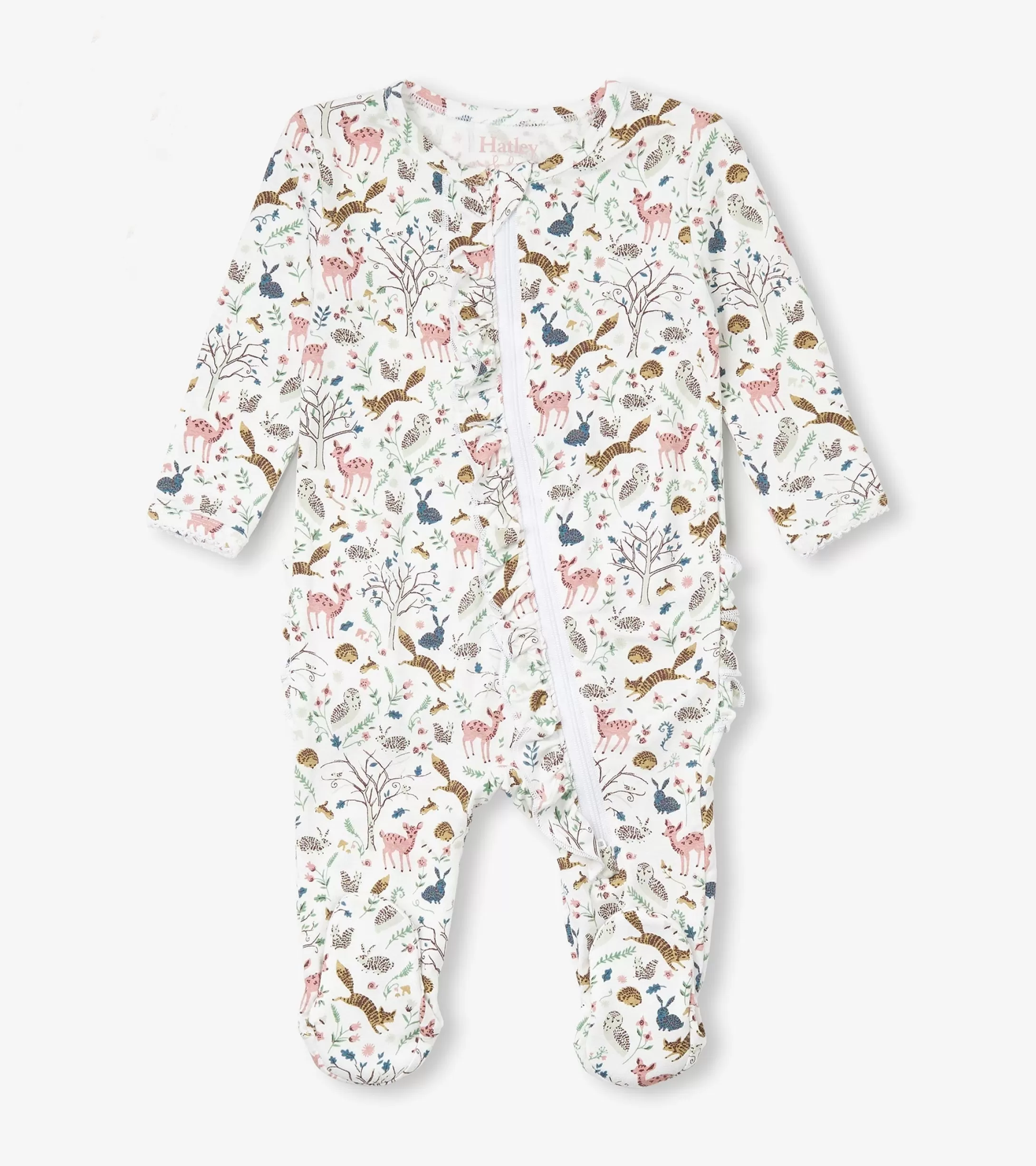 Hatley Baby Girls Happy Forest Ruffle Bum Bamboo Sleeper New