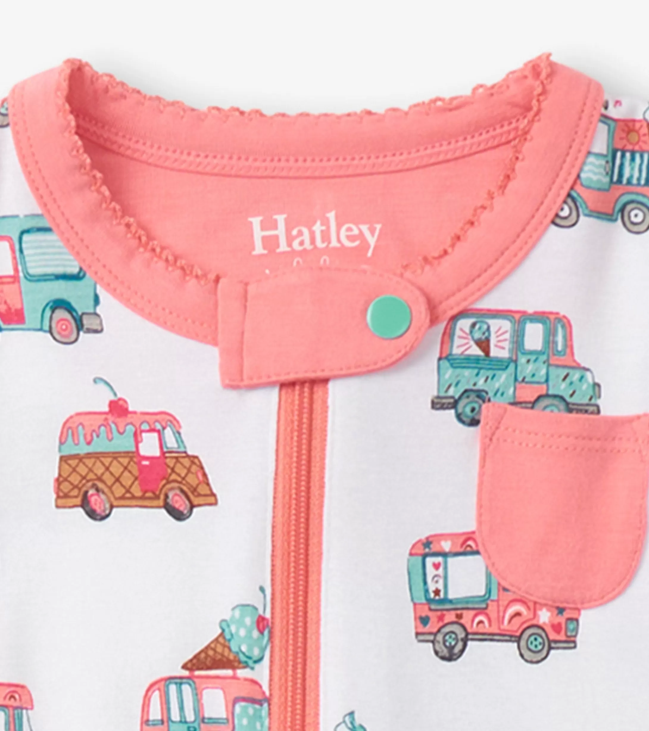 Hatley Baby Girls Ice Cream Trucks Footed Sleeper New