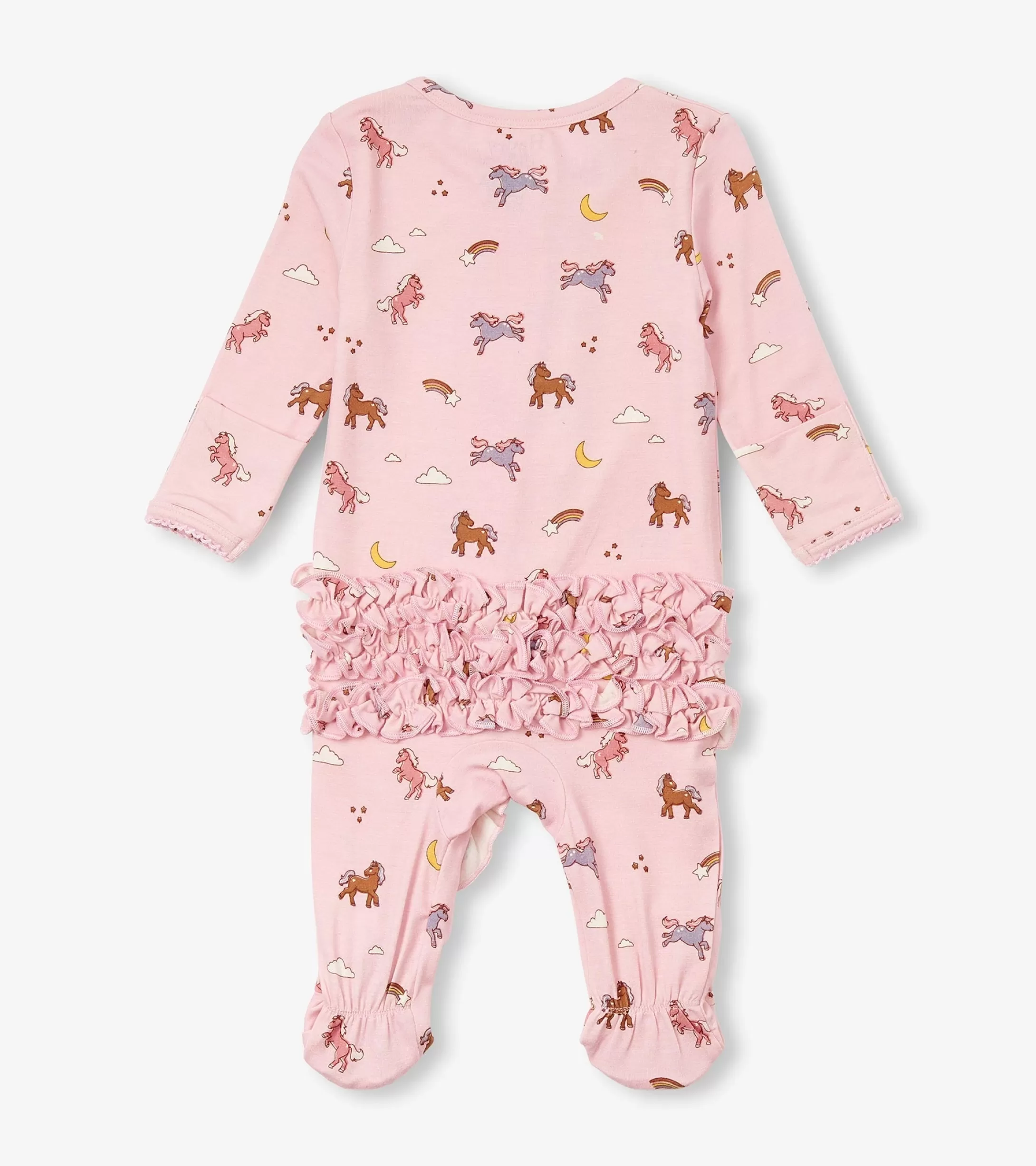 Hatley Baby Girls Whimsical Ponies Ruffle Bum Bamboo Sleeper New