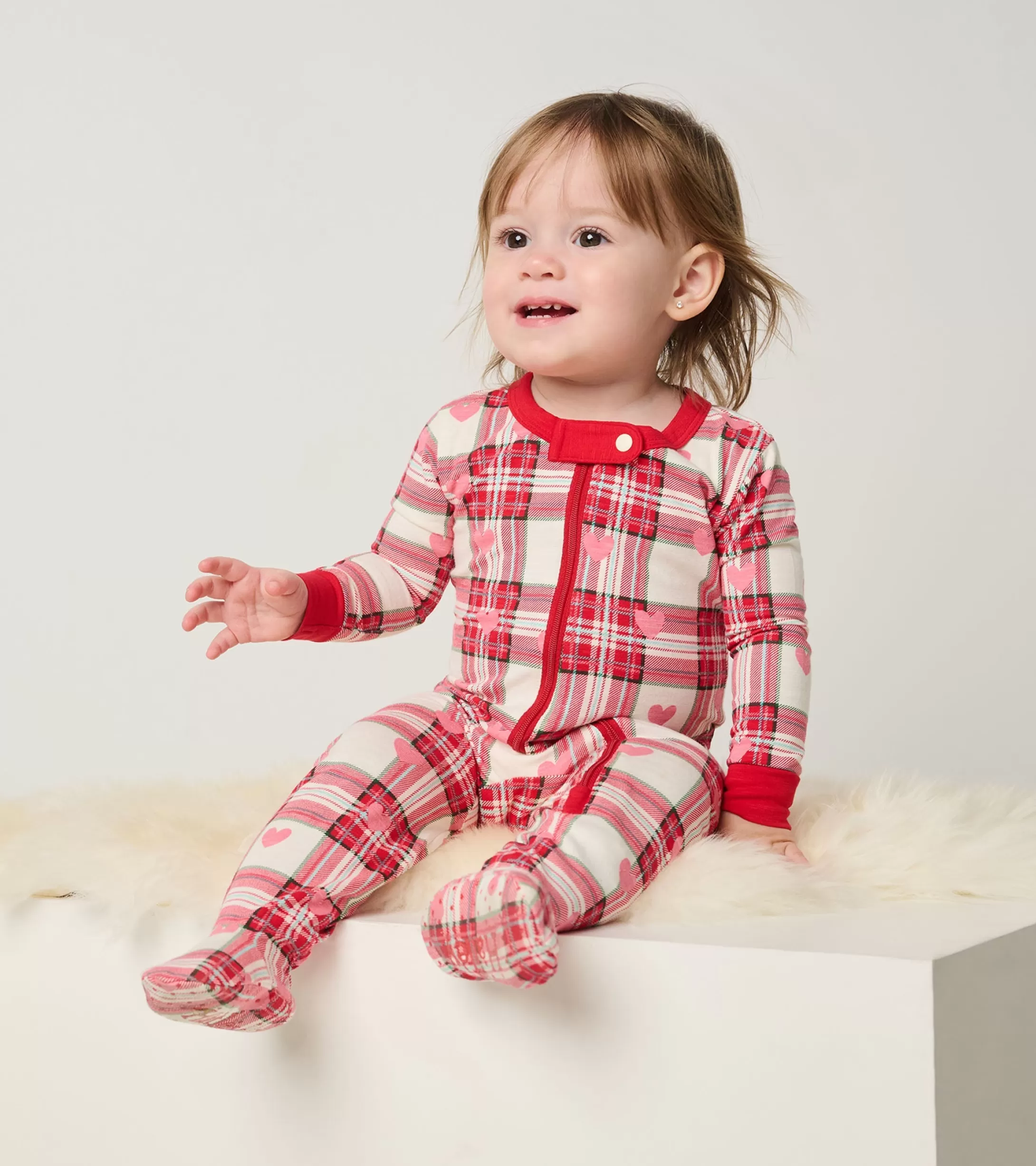 Hatley Baby Plaid Hearts Cotton Footed Sleeper Best