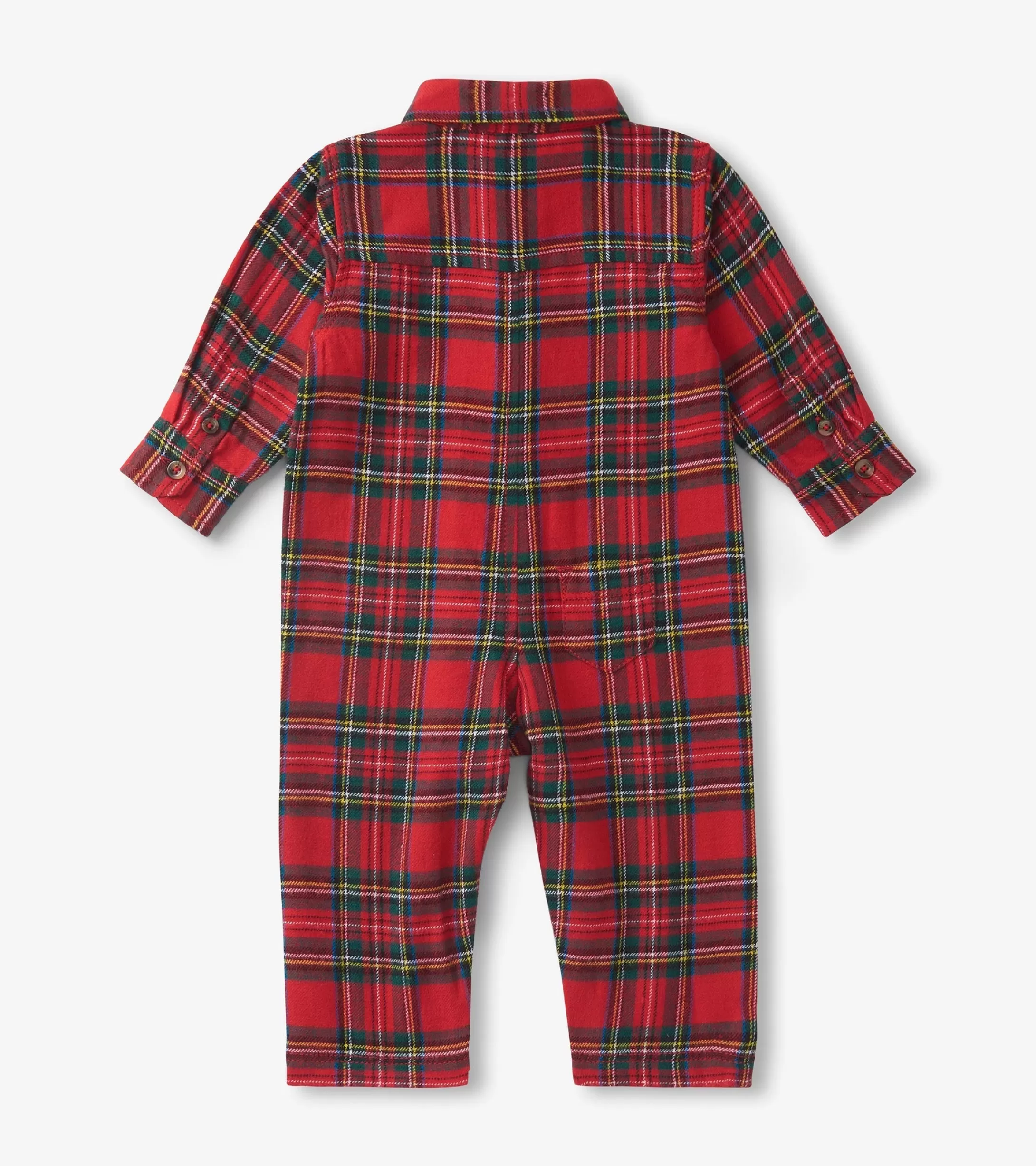 Hatley Baby Red Plaid Button Down Romper Fashion