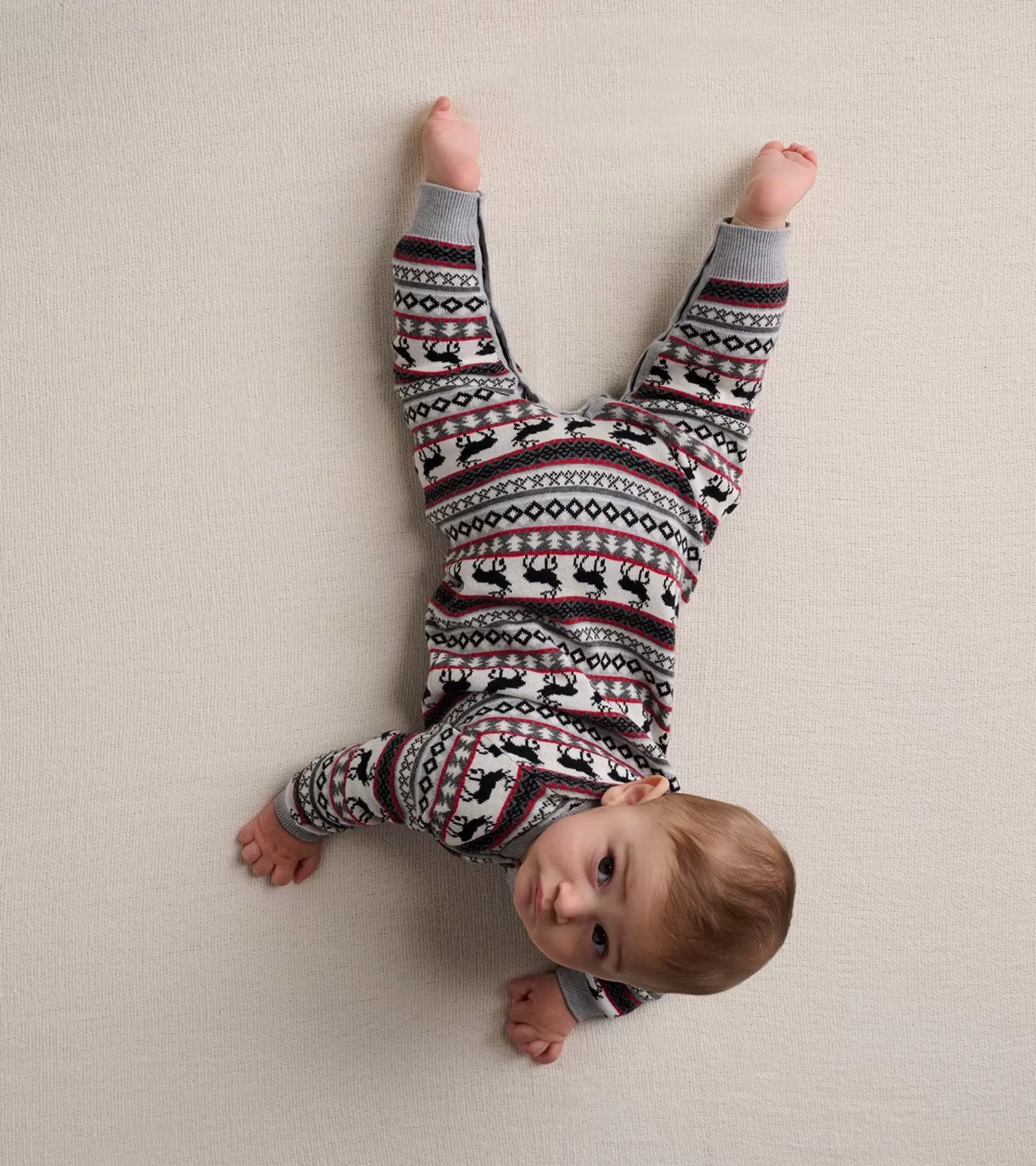 Hatley Baby Stag Fairisle Sweater Onesie Sale