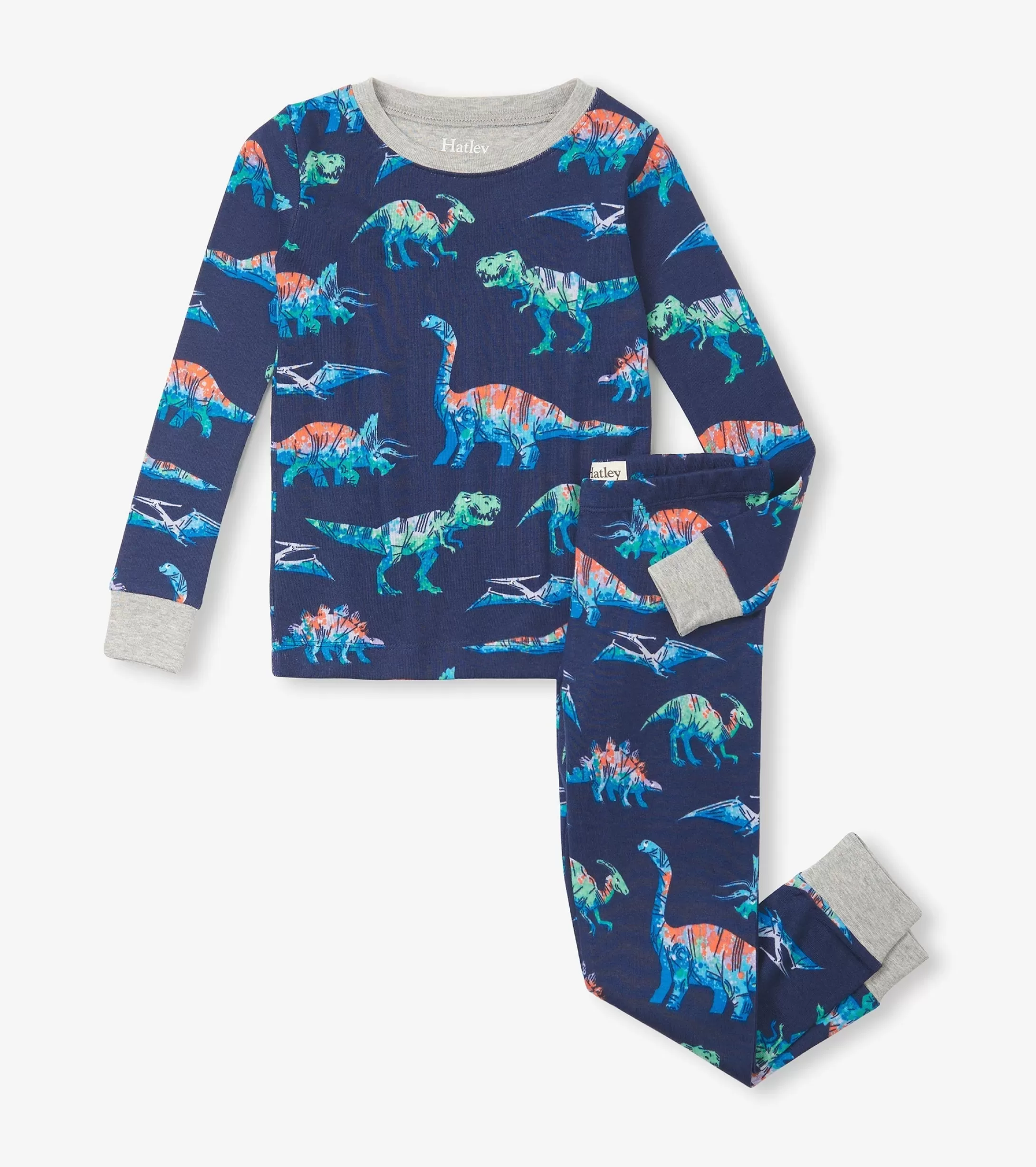 Hatley Boys Blue Dinos Organic Cotton Pajama Set Sale