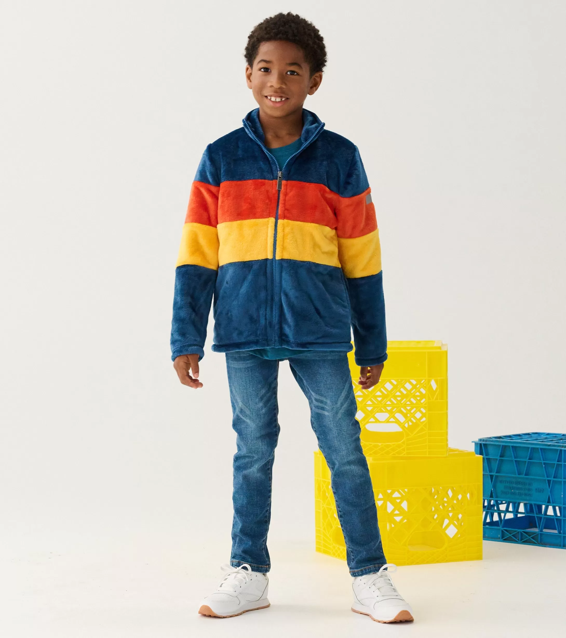 Hatley Boys Colour Block Fuzzy Fleece Zip-Up Jacket Best