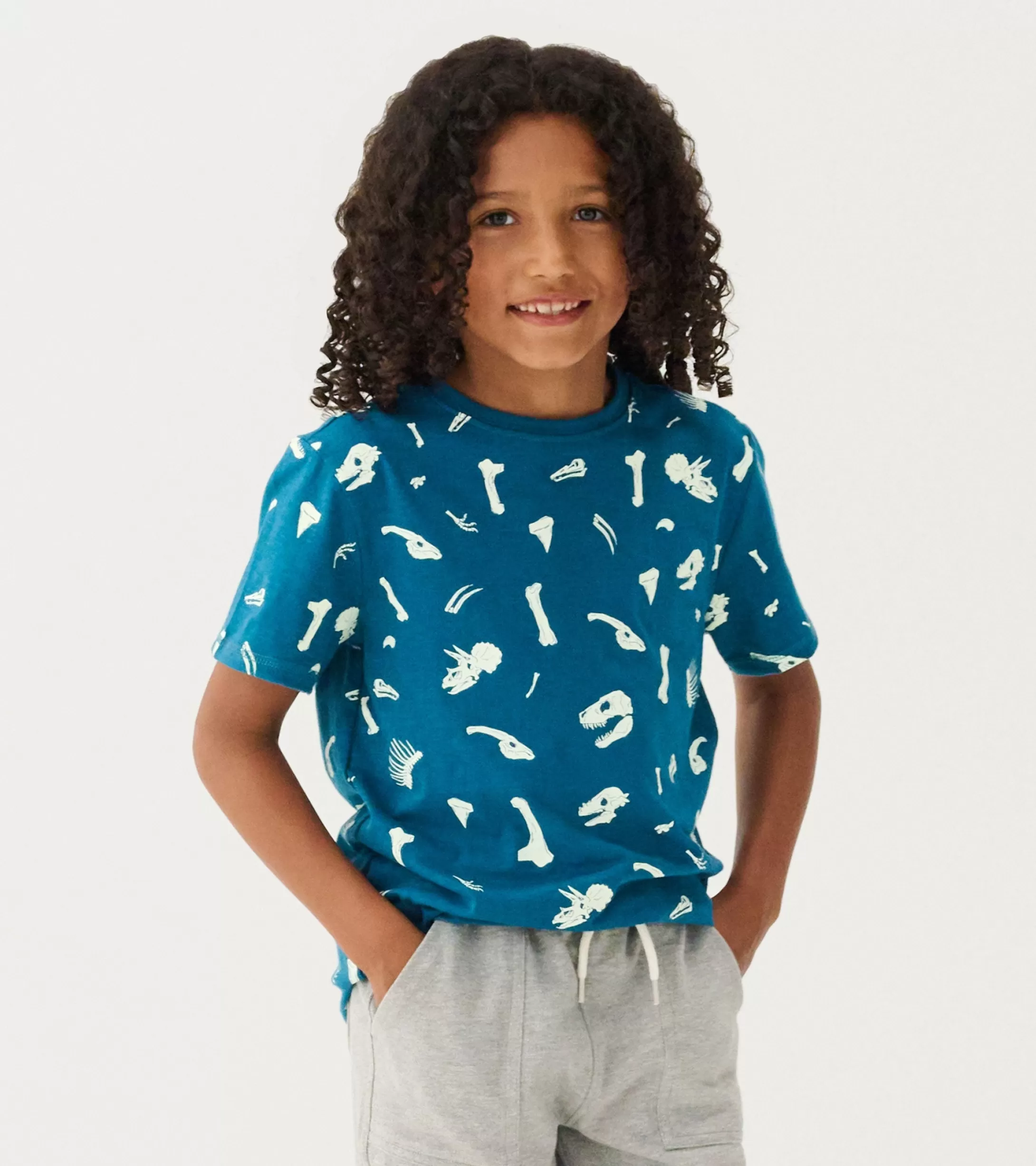 Hatley Boys Dino Fossils Glow in the Dark Graphic Tee Discount