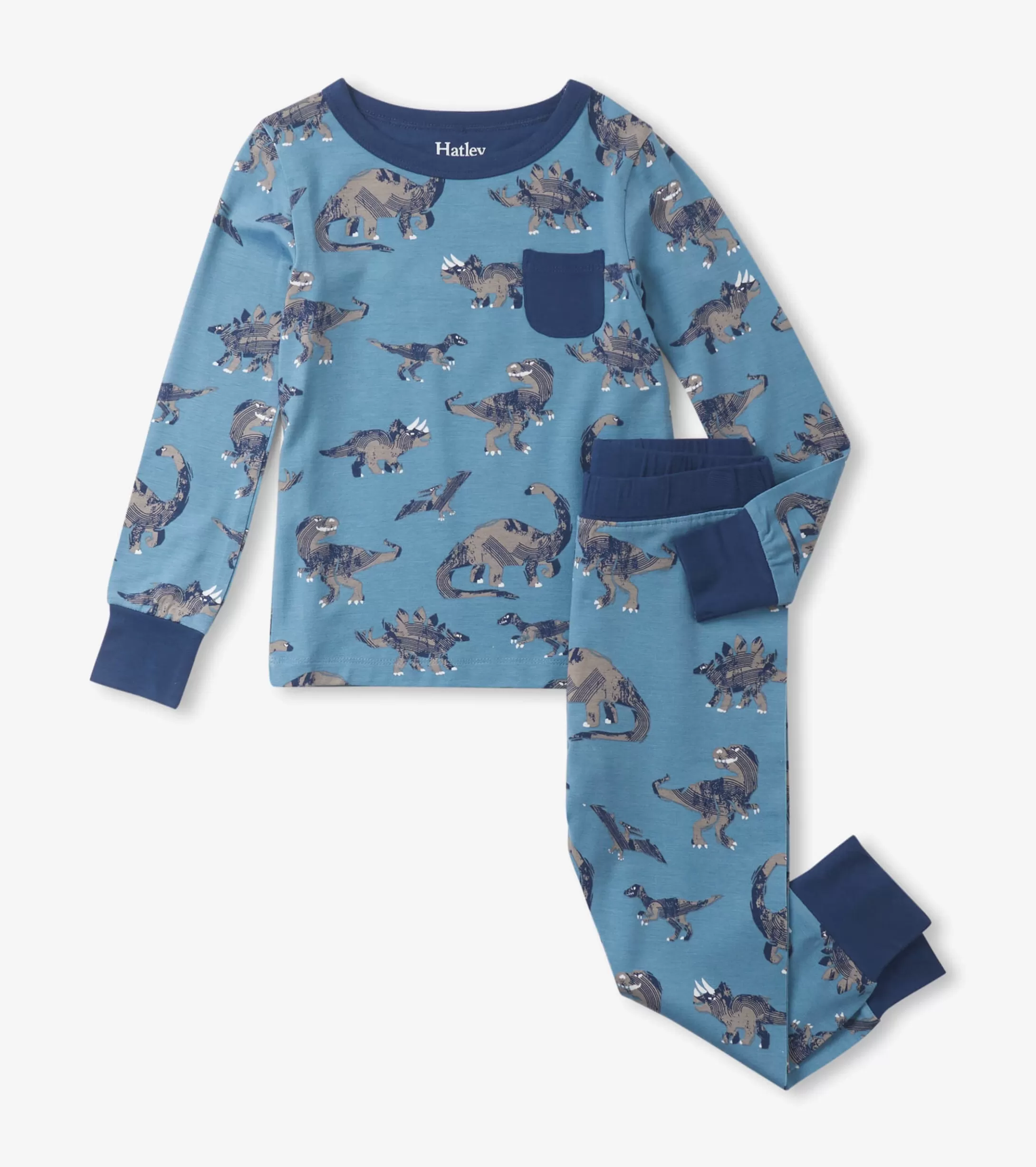 Hatley Boys Dinosaur Bamboo Pajama Set Fashion