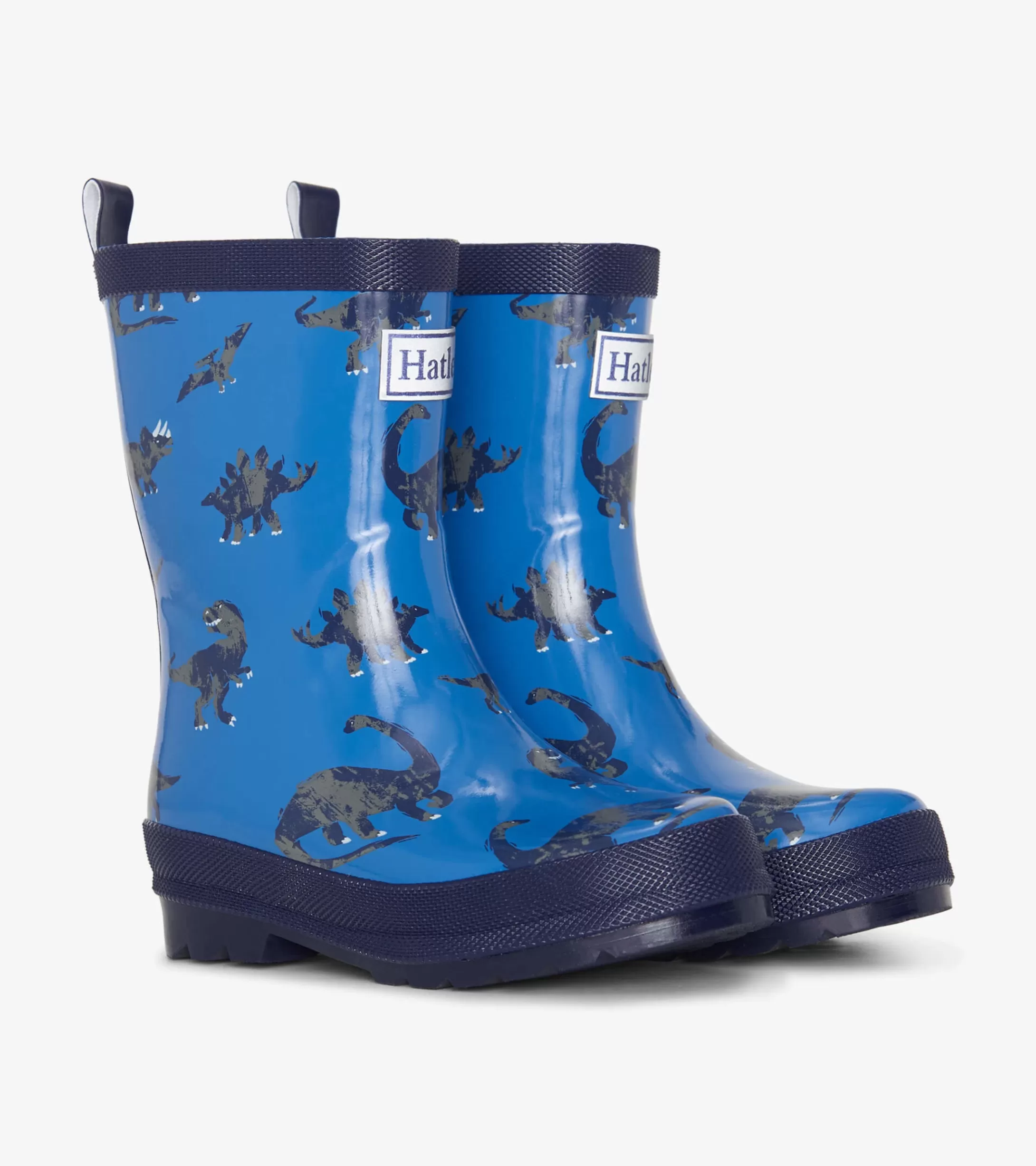 Hatley Boys Dinosaur Shiny Rain Boots Hot