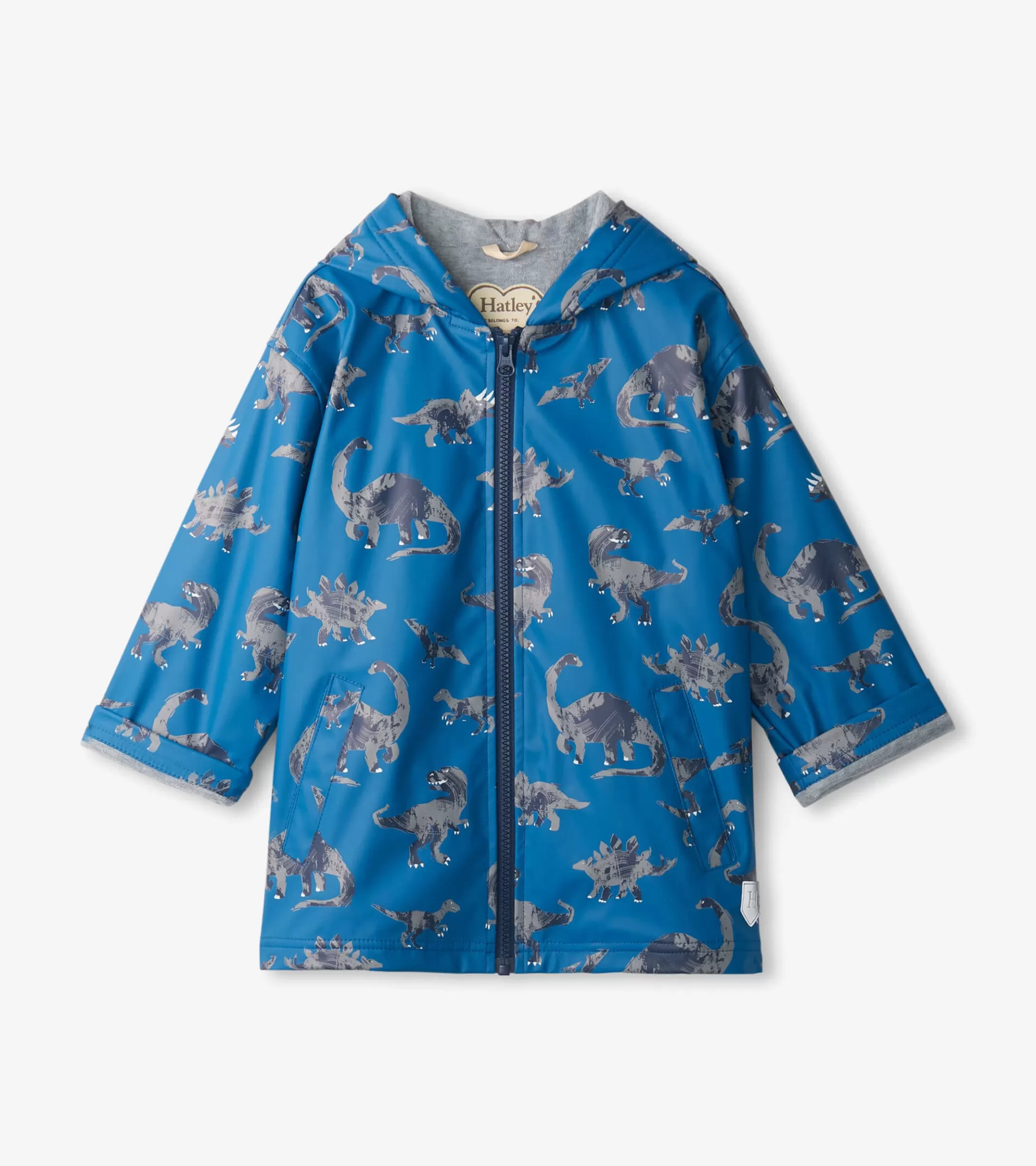 Hatley Boys Dinosaur Zip-Up Rain Jacket Hot