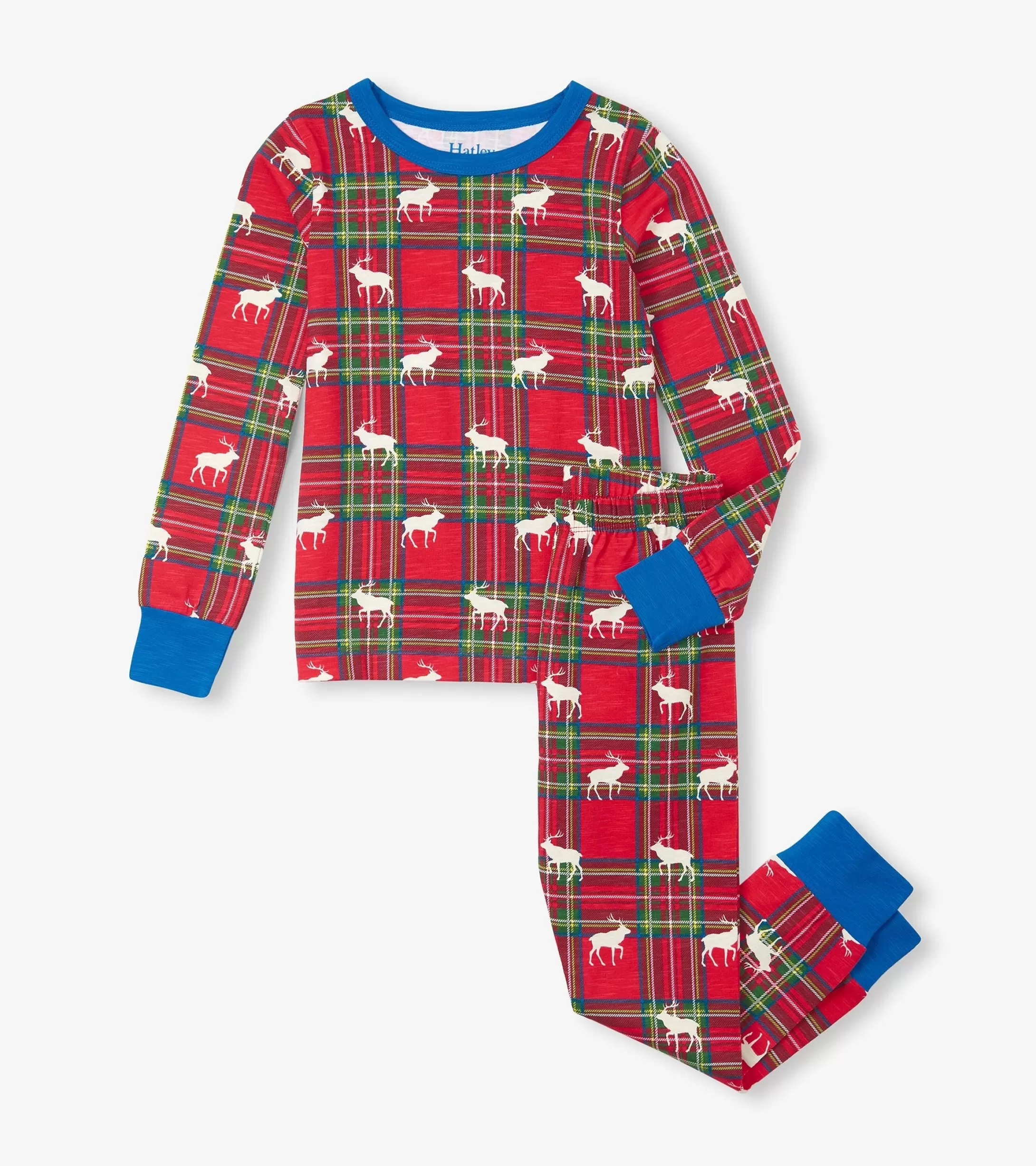 Hatley Boys Elk Plaid Pajama Set Outlet