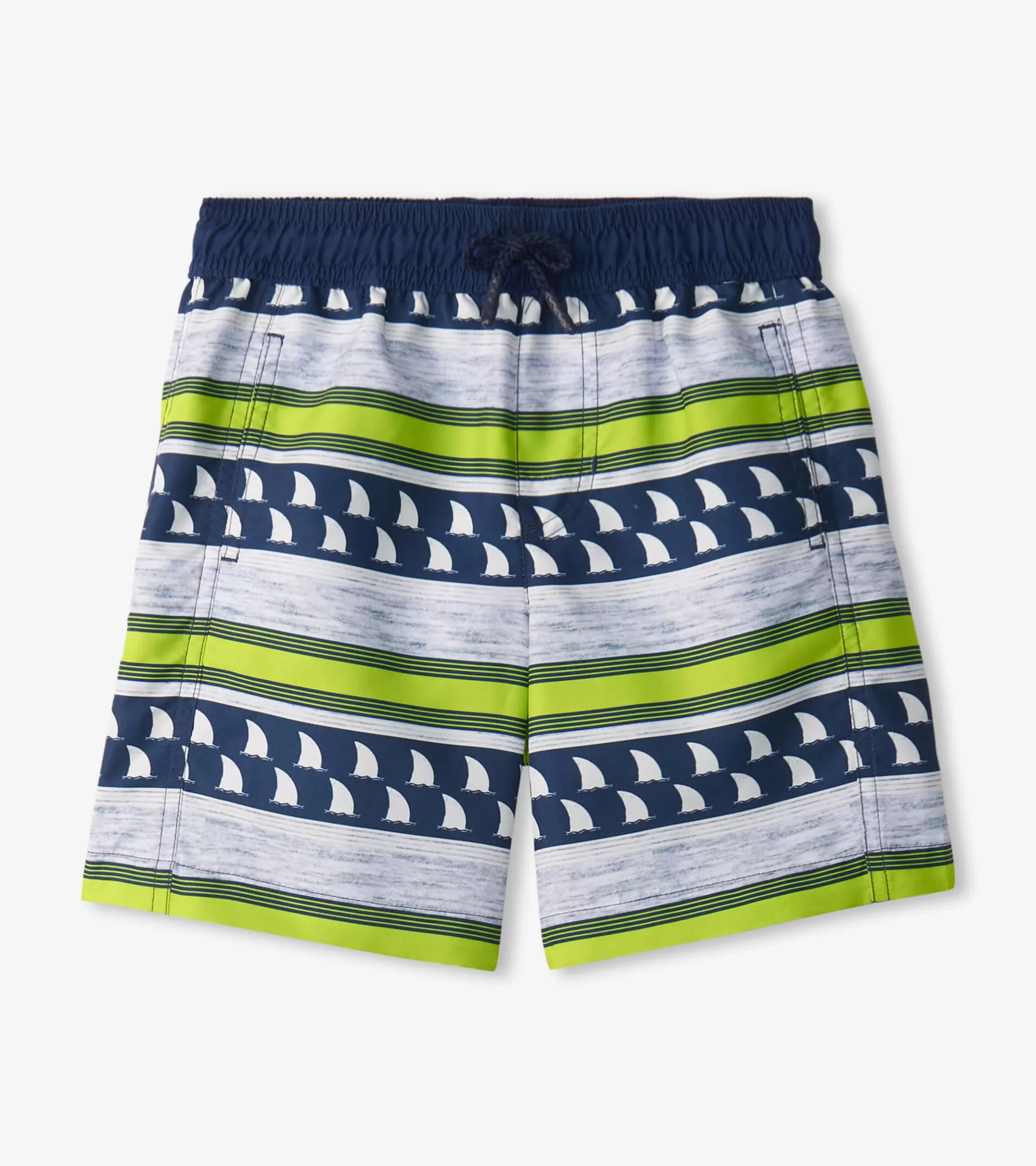 Hatley Boys Fins and Stripes Swim Trunks Discount