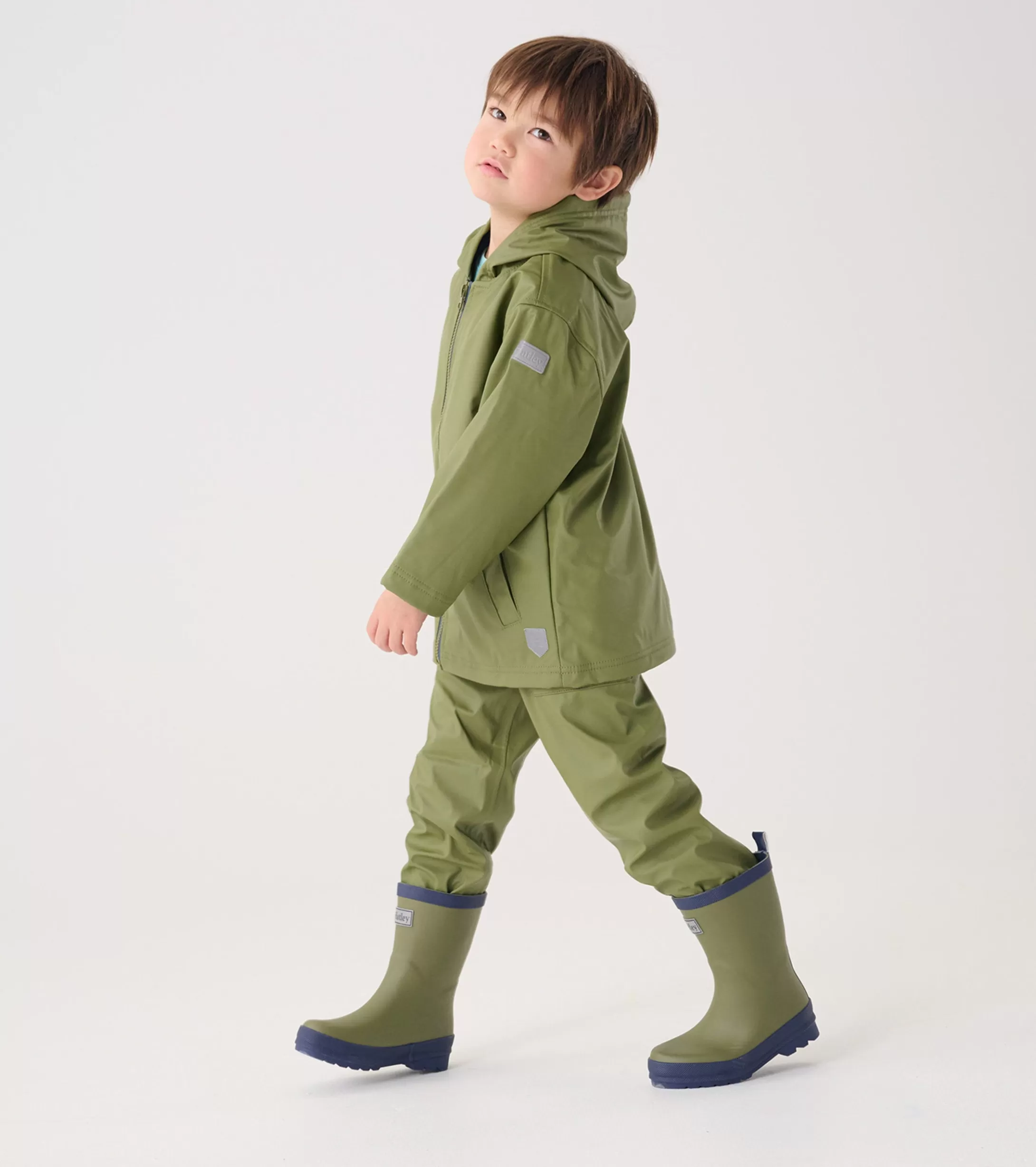 Hatley Boys Forest Green Zip-Up Rain Jacket Cheap