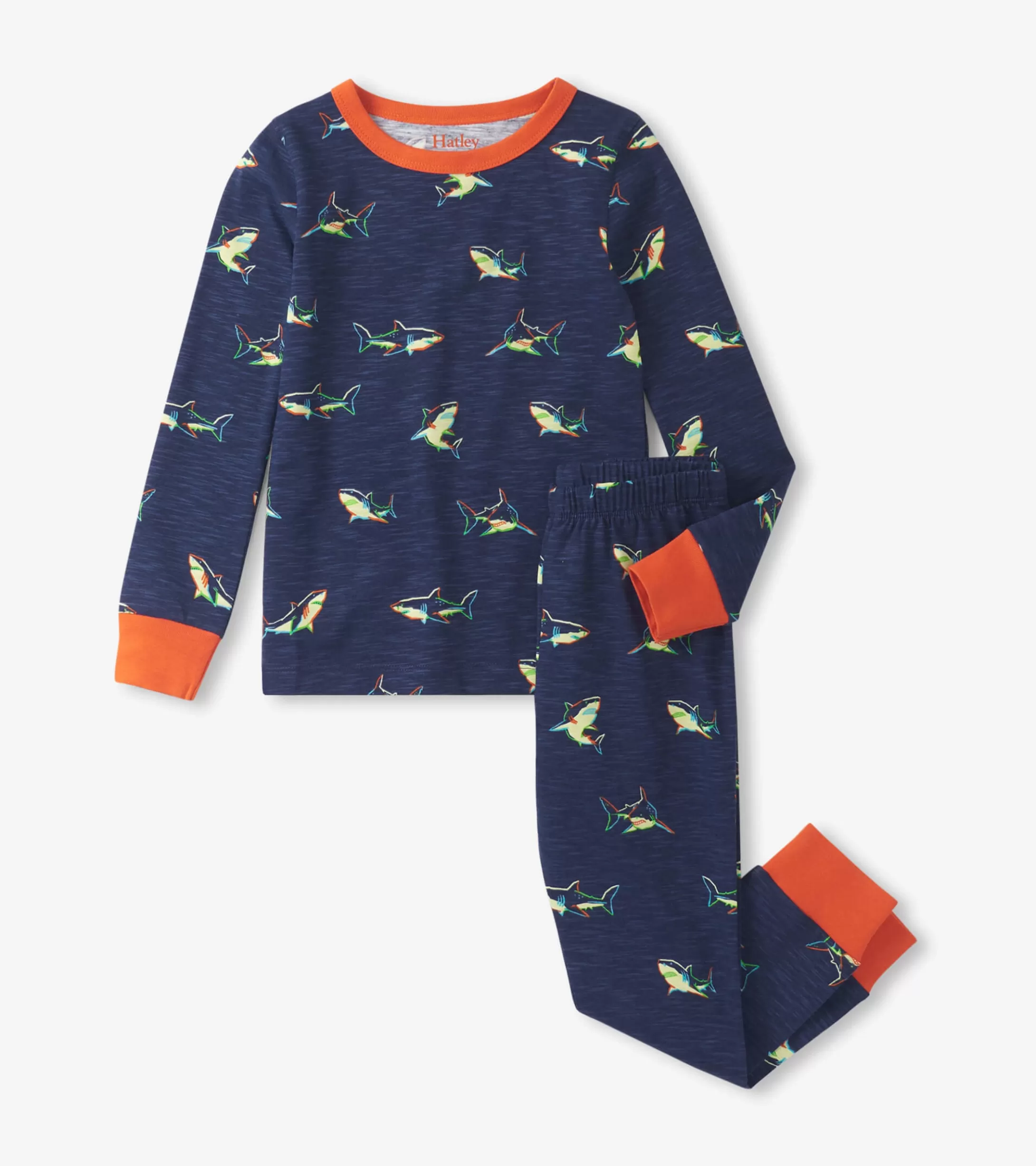 Hatley Boys Glow Sharks Pajama Set Cheap