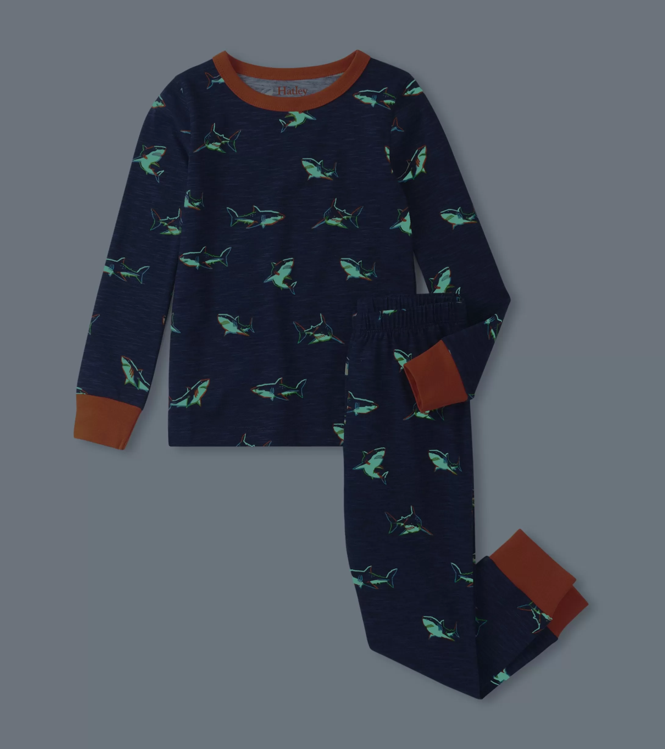 Hatley Boys Glow Sharks Pajama Set Cheap