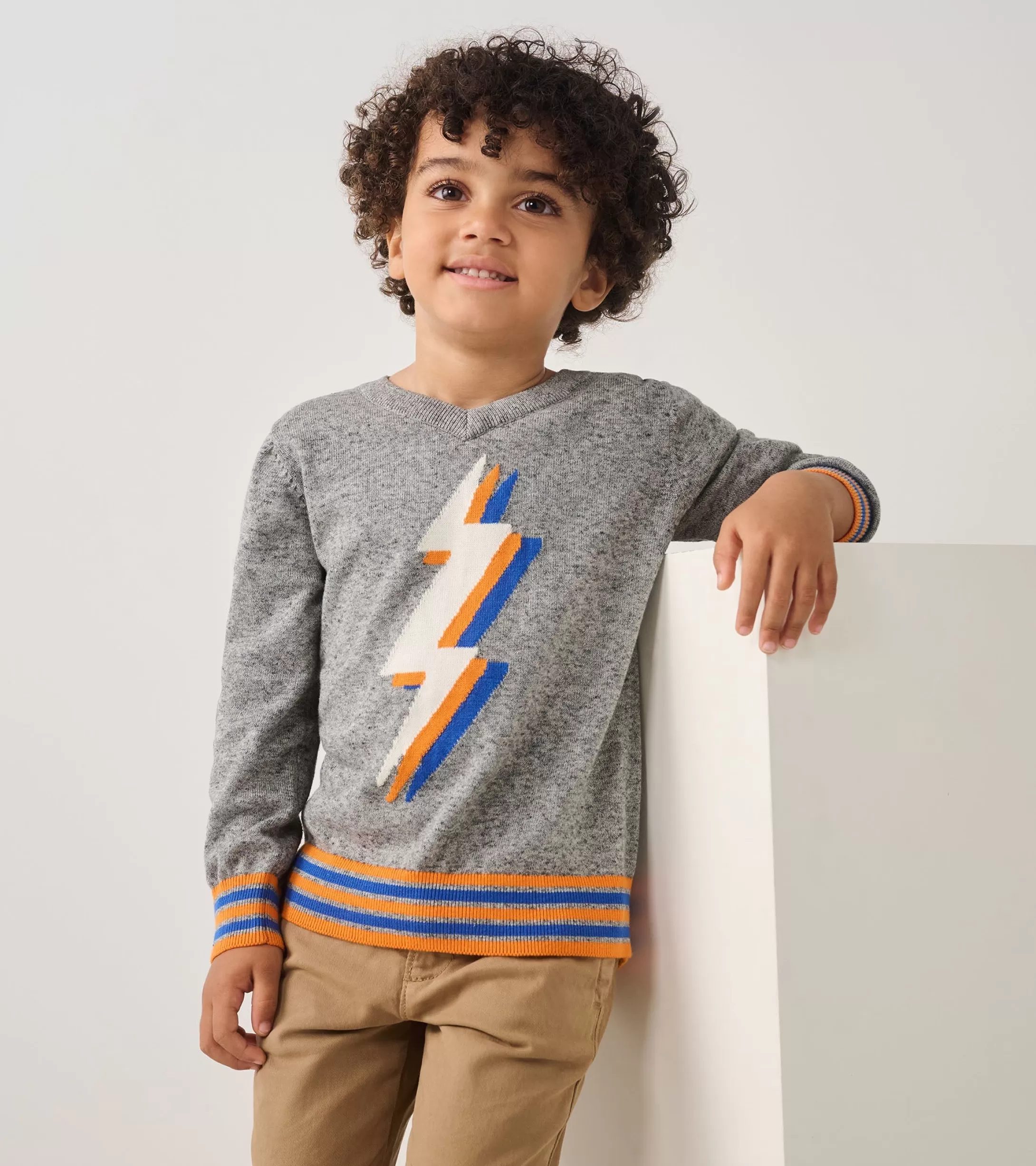 Hatley Boys Lightning Bolt V-Neck Sweater Fashion