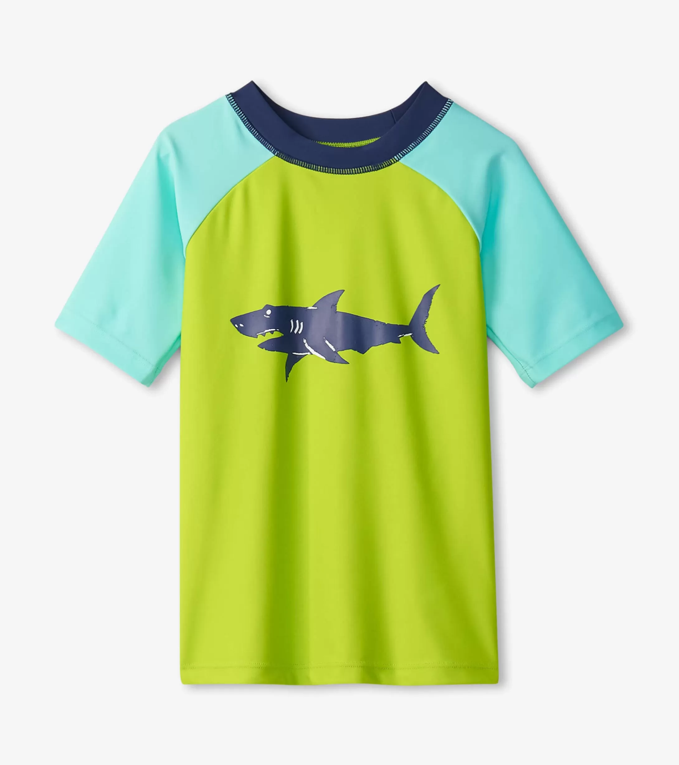 Hatley Boys Lime Green Shark Short Sleeve Rashguard Online