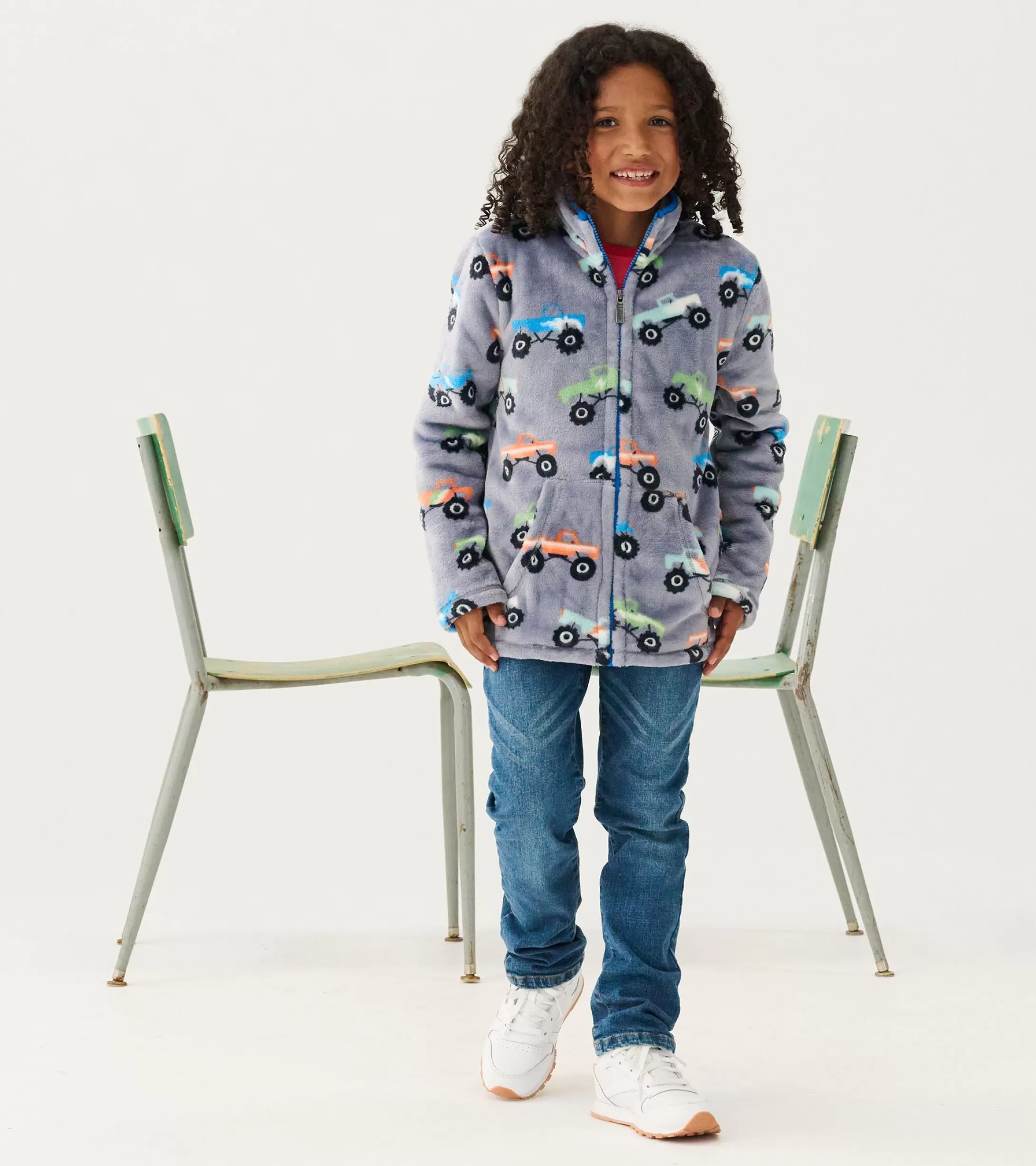 Hatley Boys Monster Trucks Fuzzy Fleece Zip-Up Jacket Online