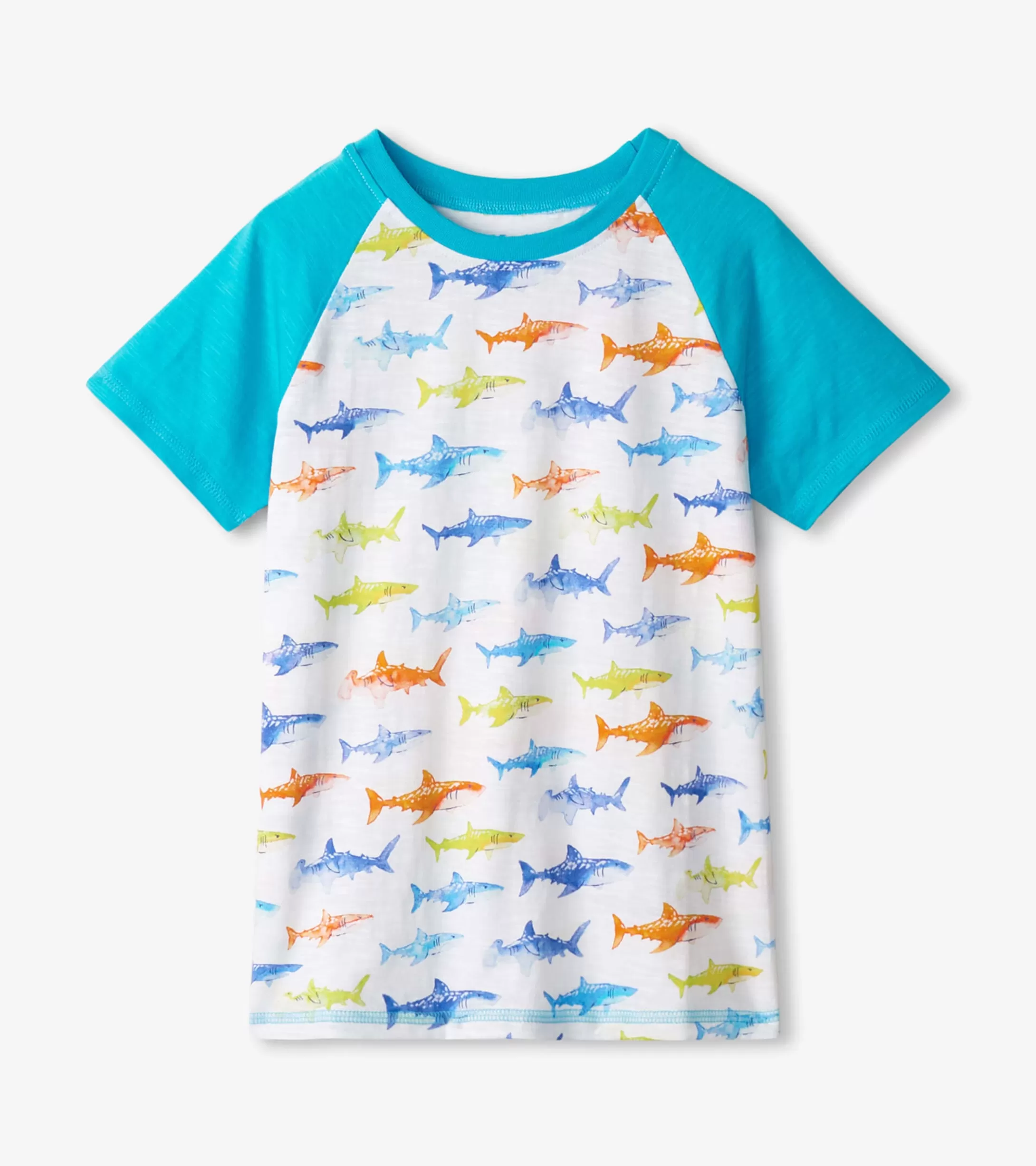 Hatley Boys Painted Sharks Raglan T-Shirt Cheap