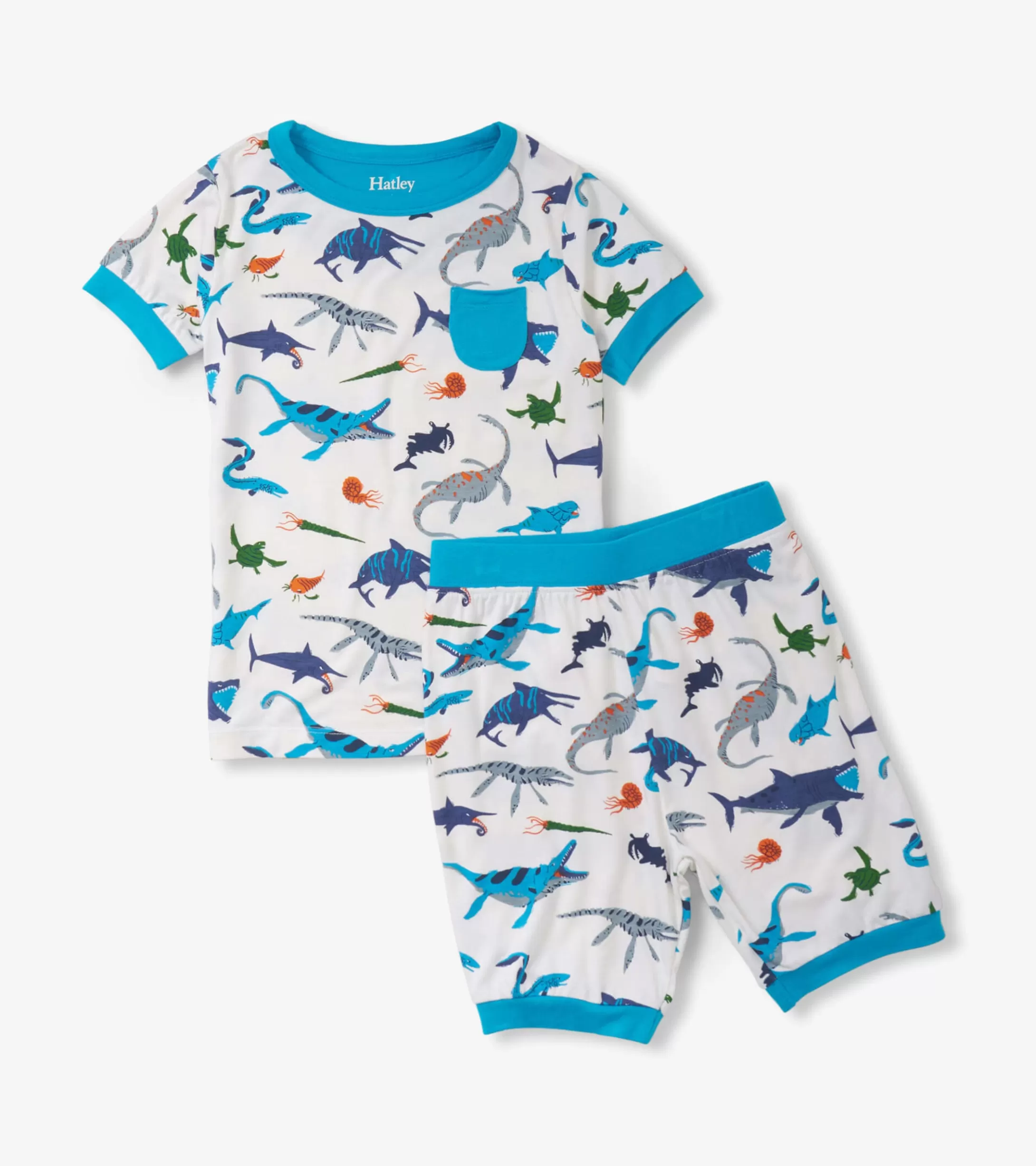 Hatley Boys Prehistoric Marine Bamboo Short Pajama Set Sale