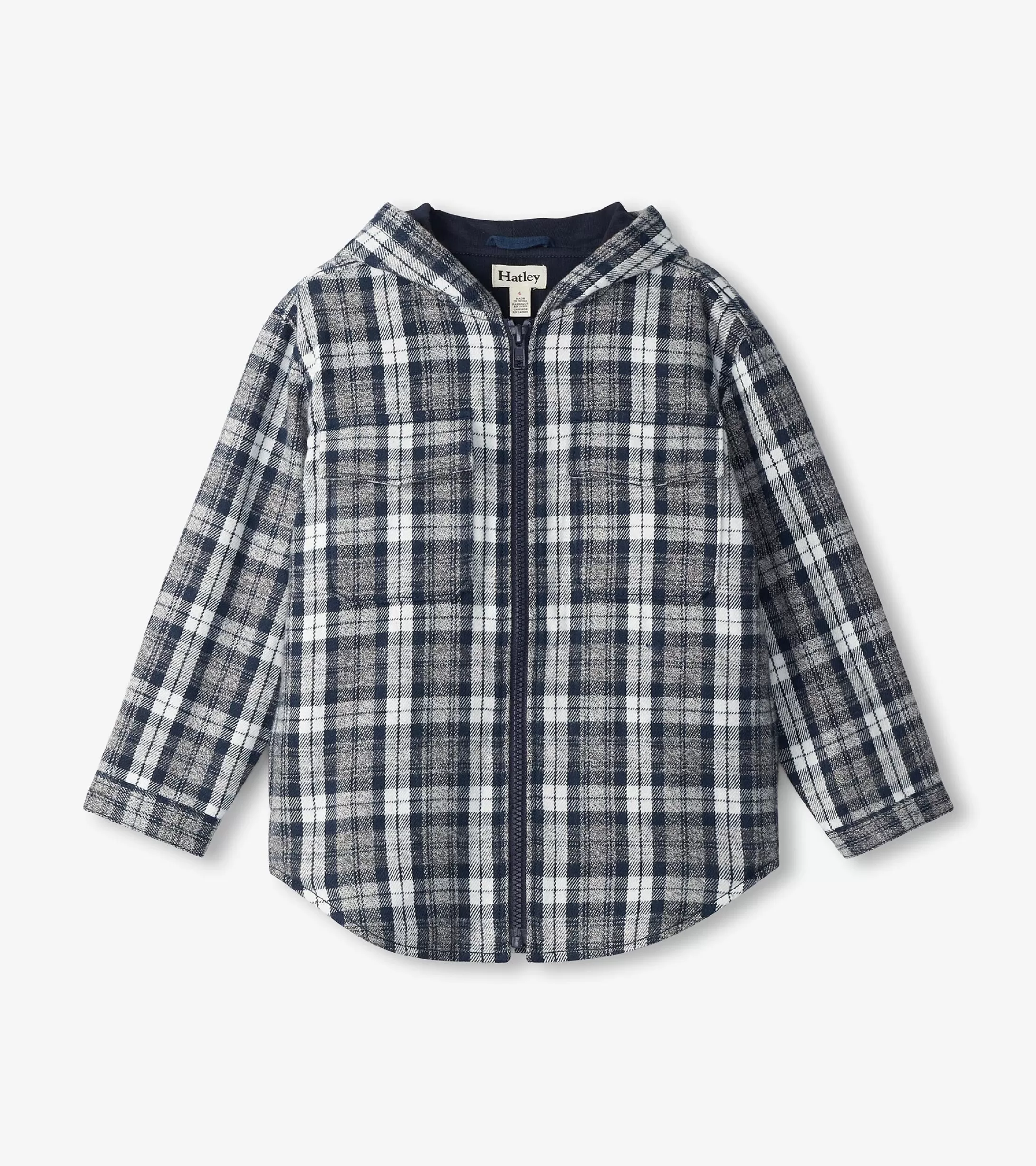 Hatley Boys Salute Plaid Lined Hooded Jacket Outlet