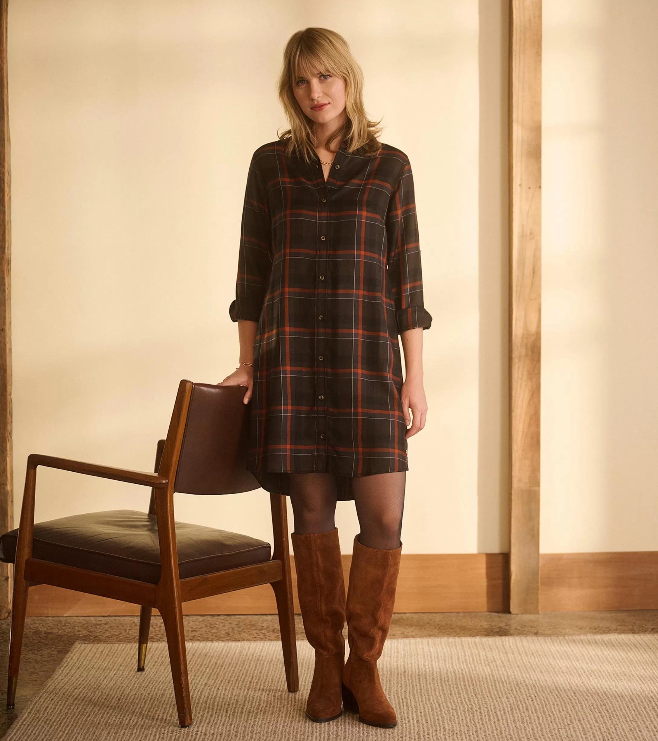 Hatley Cara Shirt Dress - Autumn Plaid Cheap