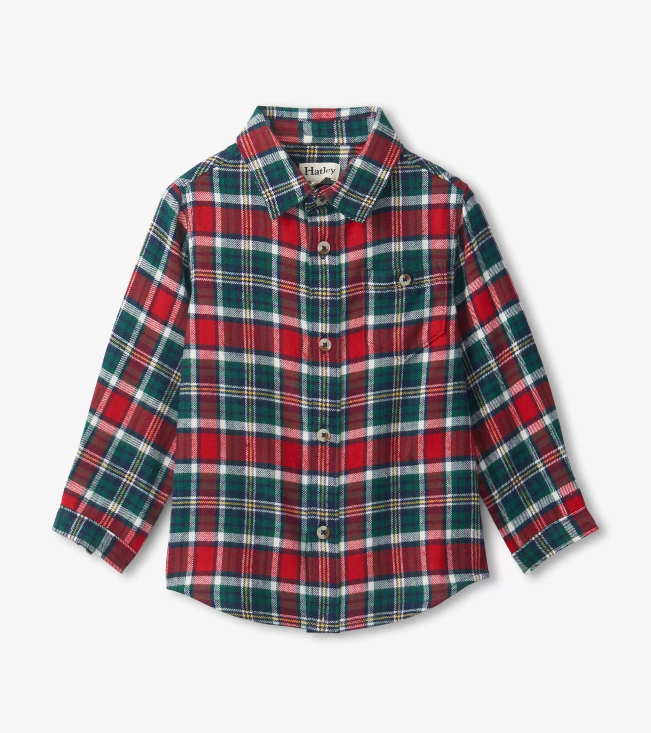 Hatley Christmas Plaid Toddler Button Down Shirt Fashion