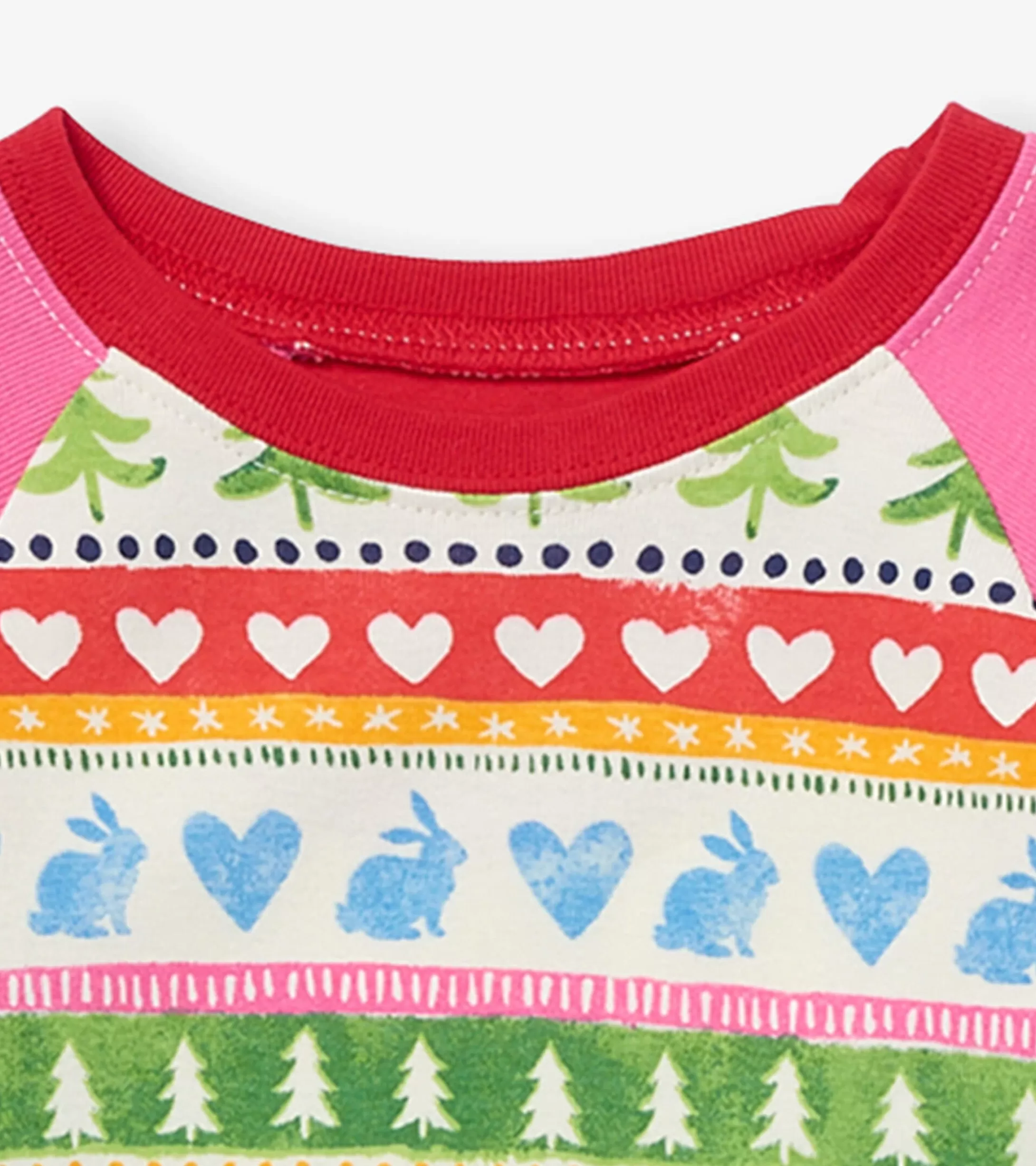Hatley Cream Painted Fair Isle Raglan Kids Organic Cotton Pajama Set Hot