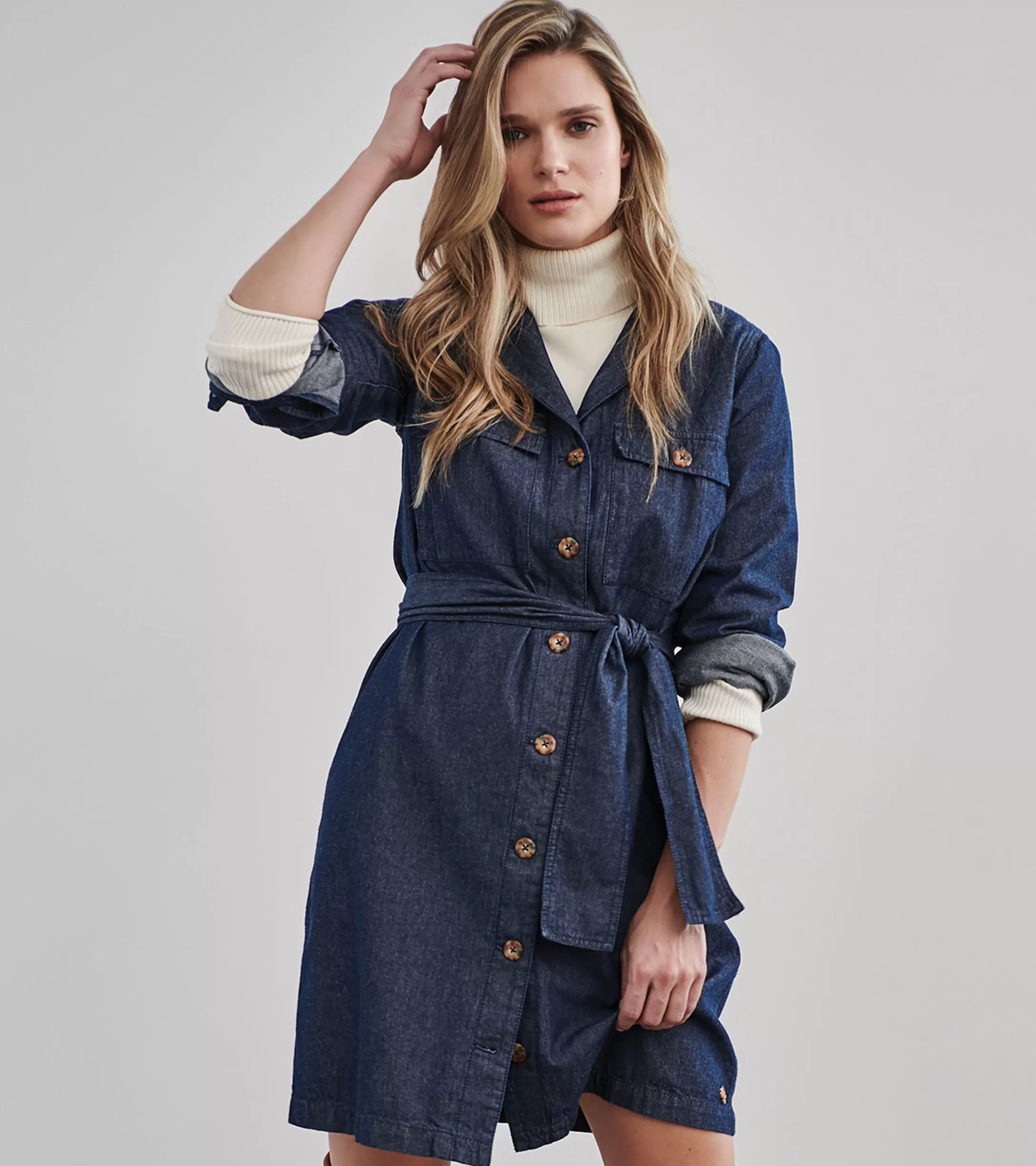 Hatley Denim Shirt Dress - Dark Wash Hot