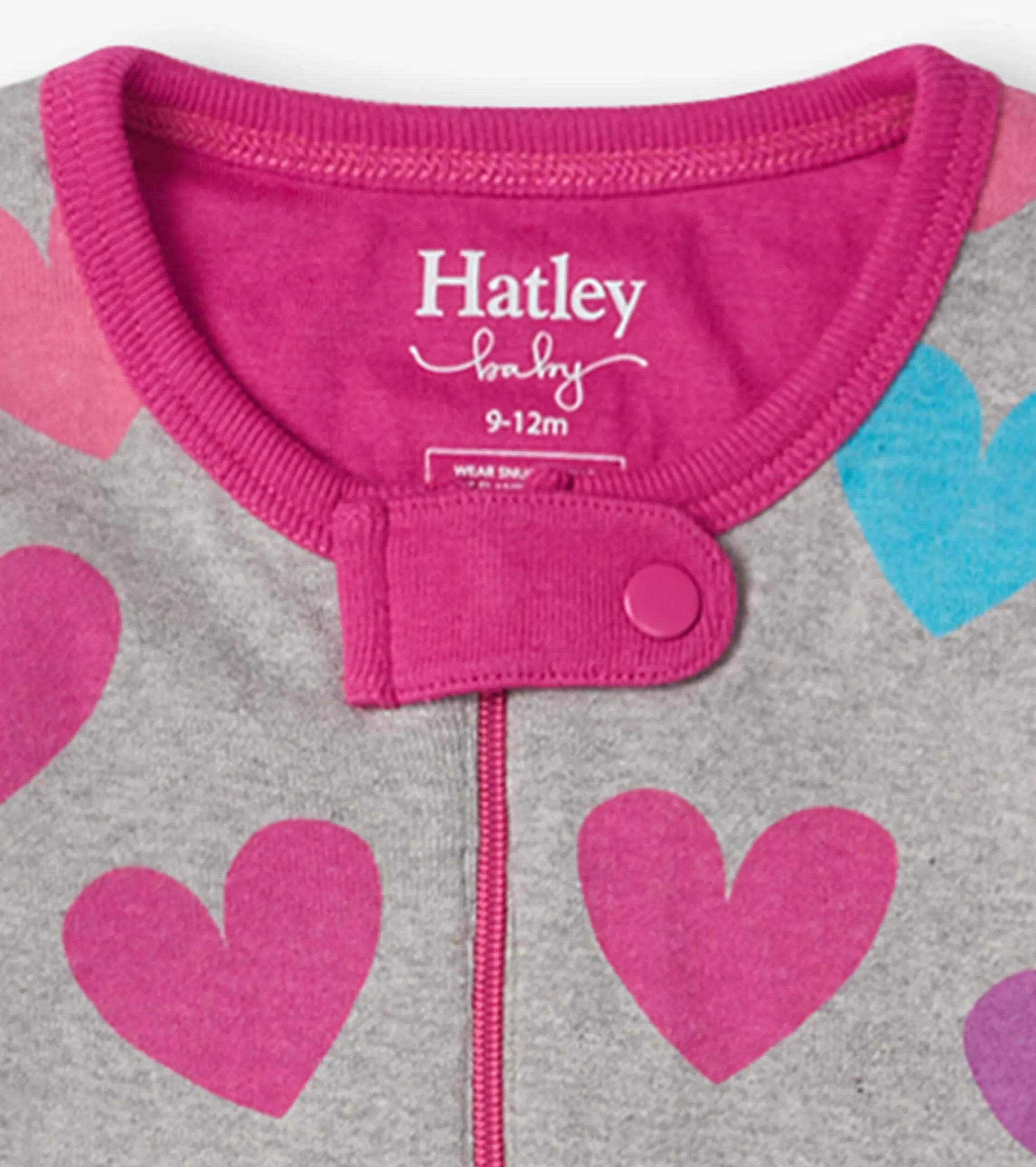 Hatley Fun Hearts Baby Footed Sleeper Hot