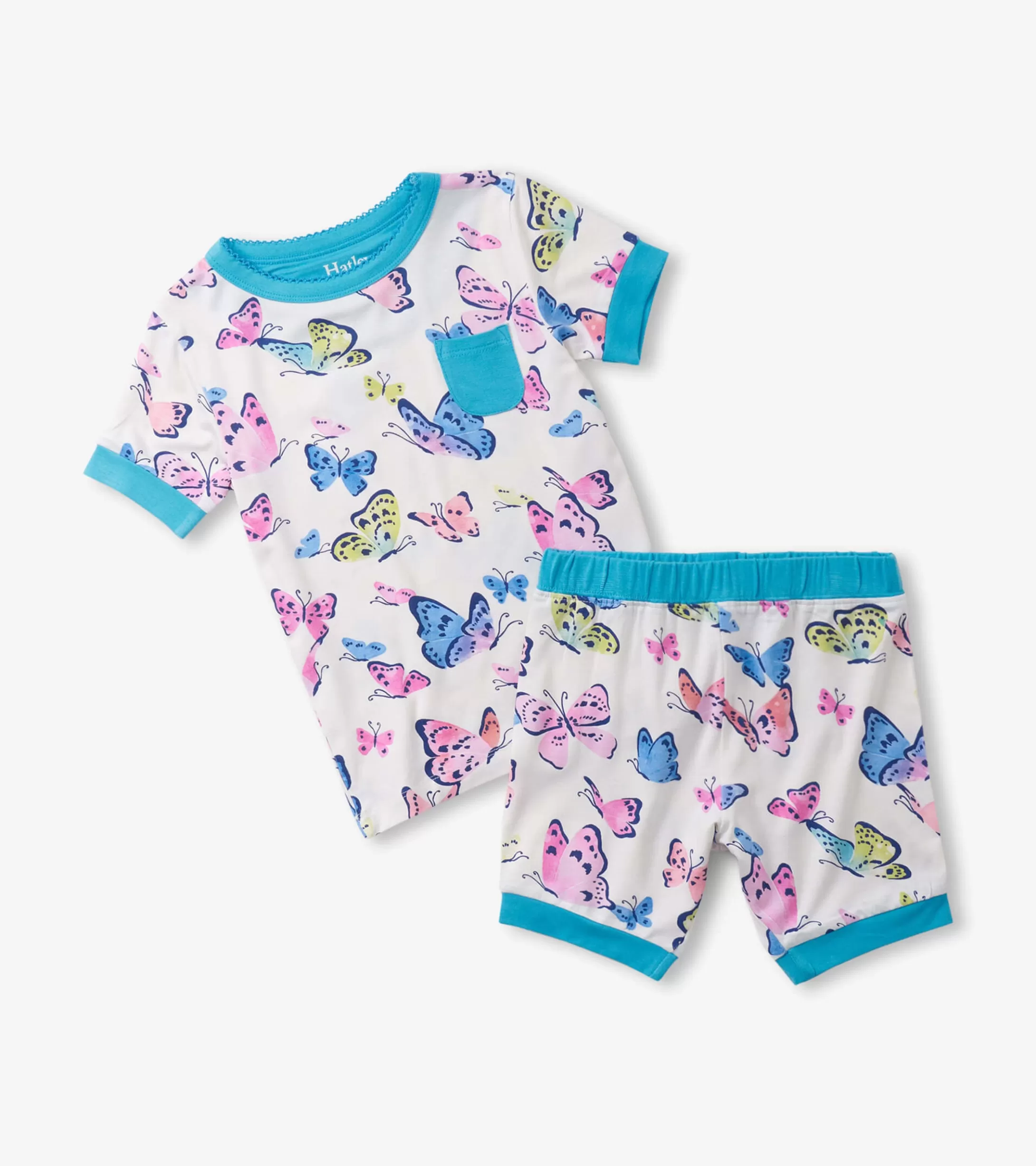 Hatley Girls Big Butterflies Bamboo Short Pajama Set Cheap