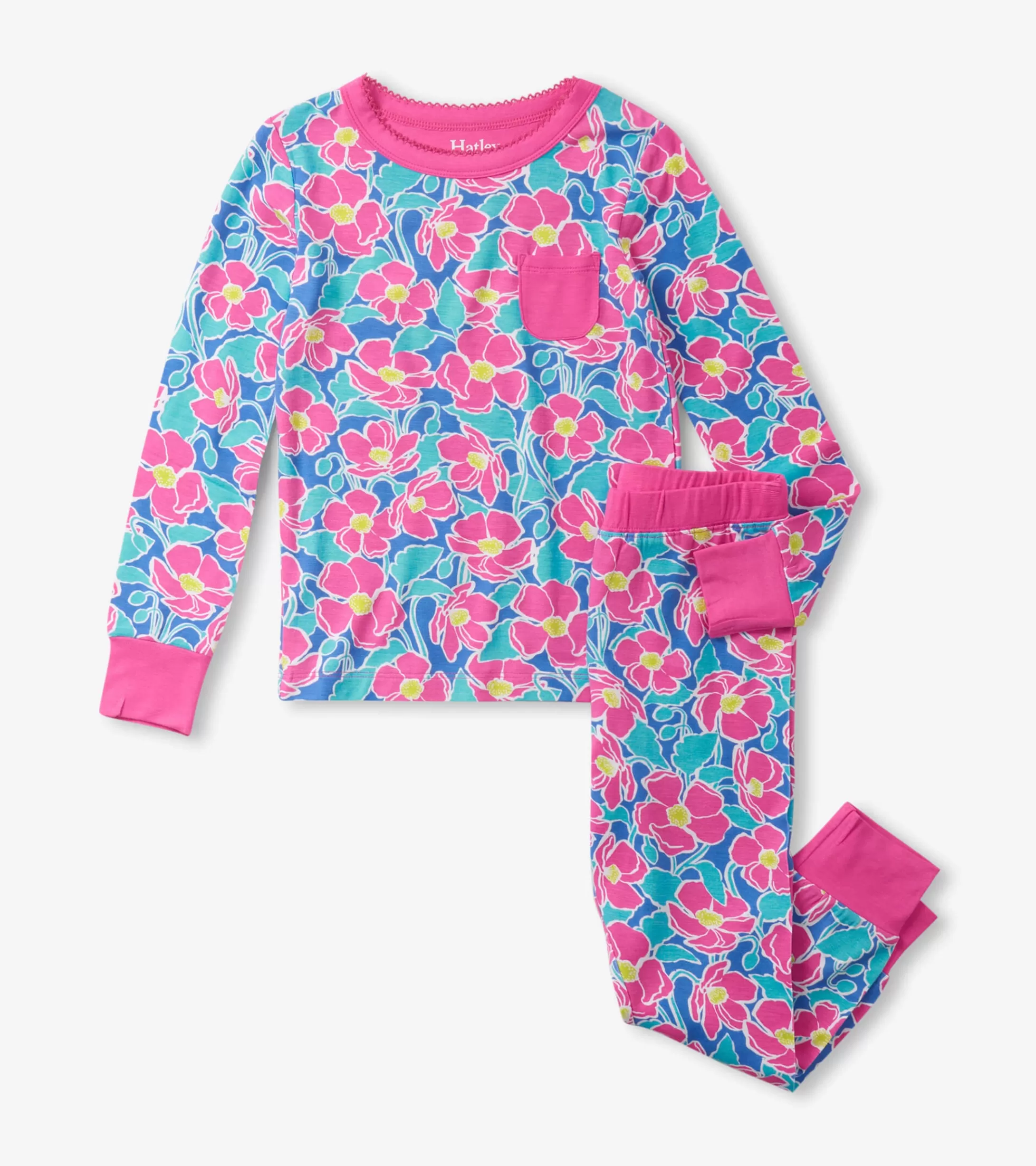 Hatley Girls Big Poppies Bamboo Pajama Set Discount