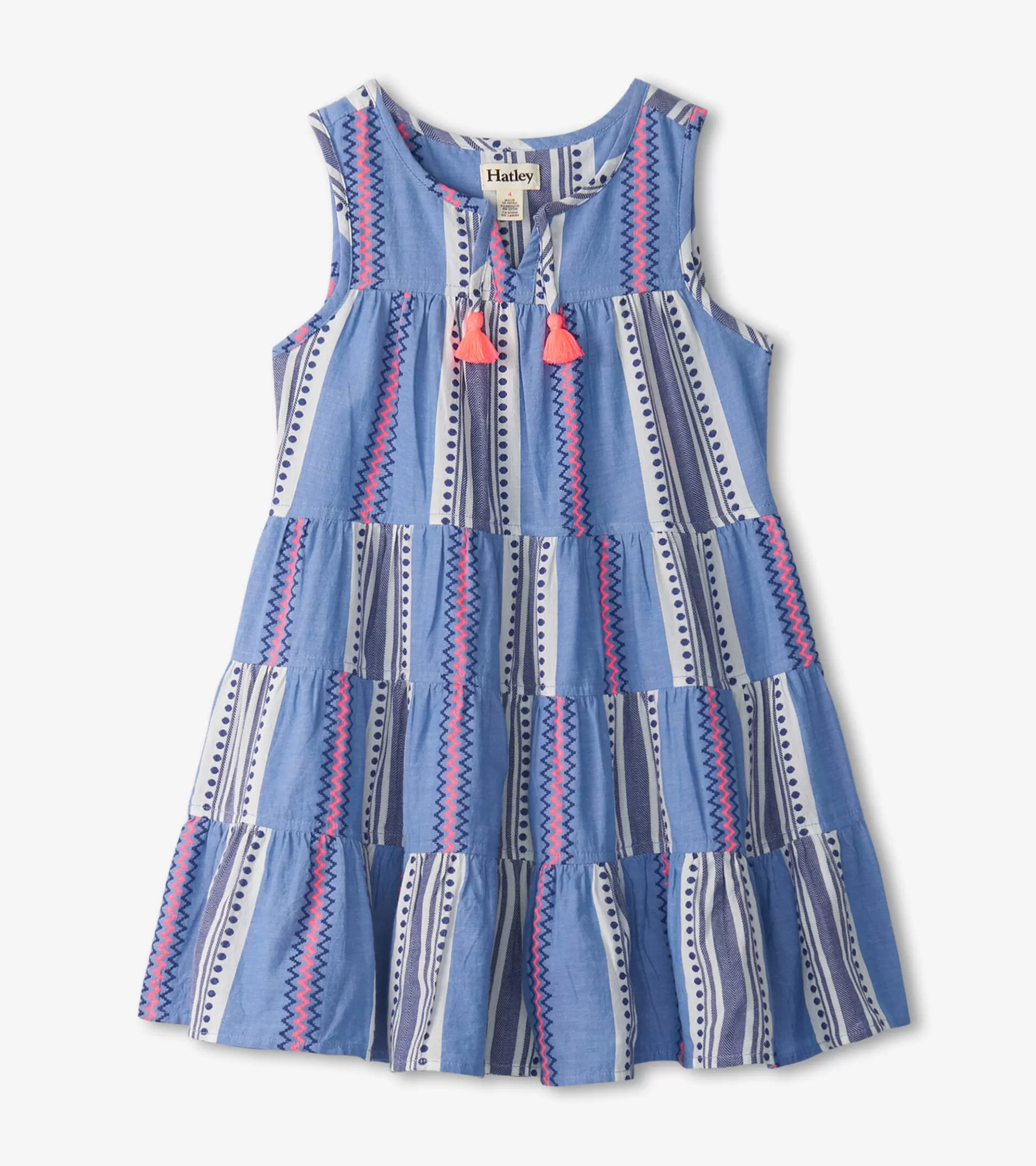 Hatley Girls Boho Stripe Tiered Dress Shop