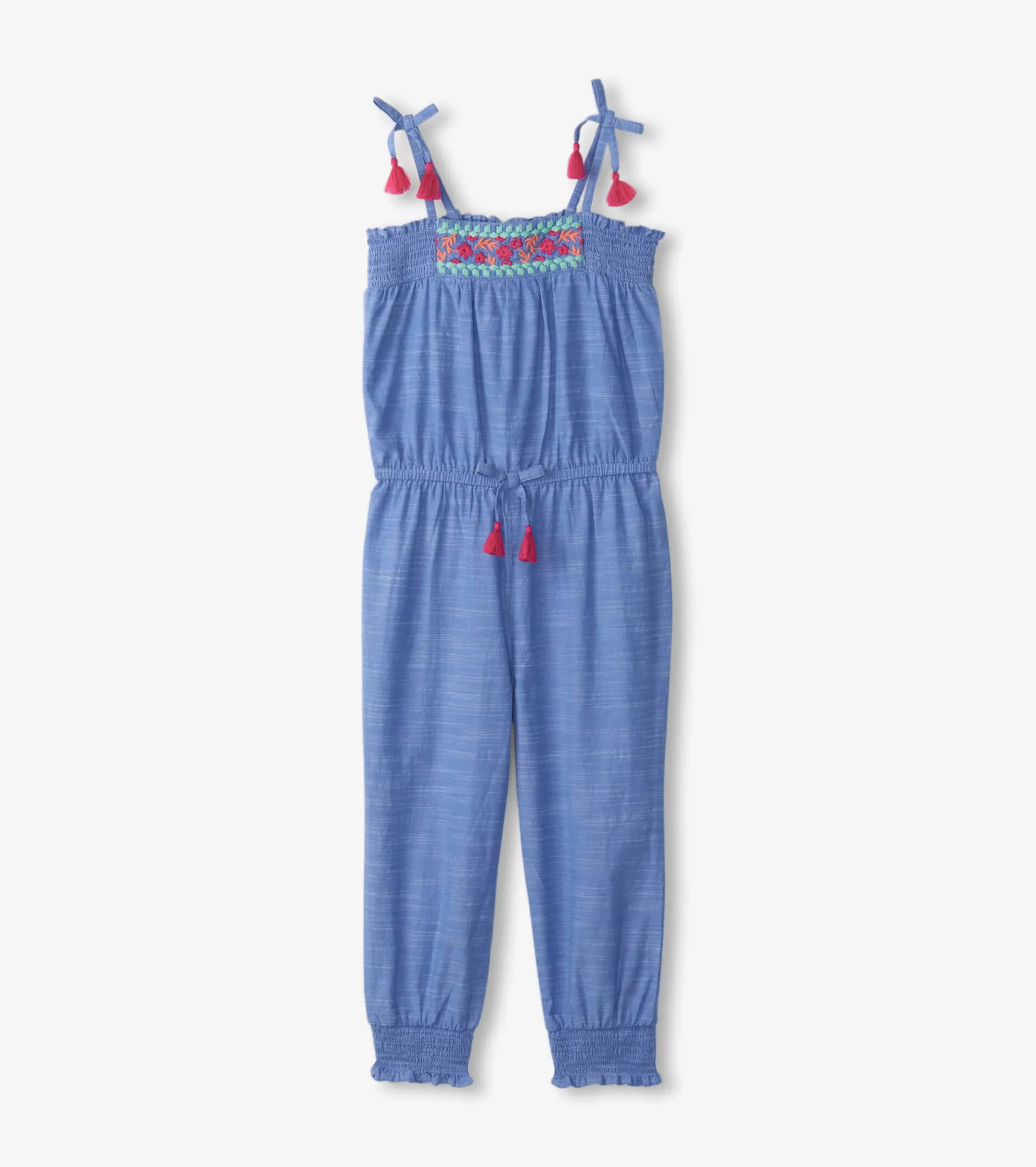 Hatley Girls Chambray Smocked Jumpsuit Discount