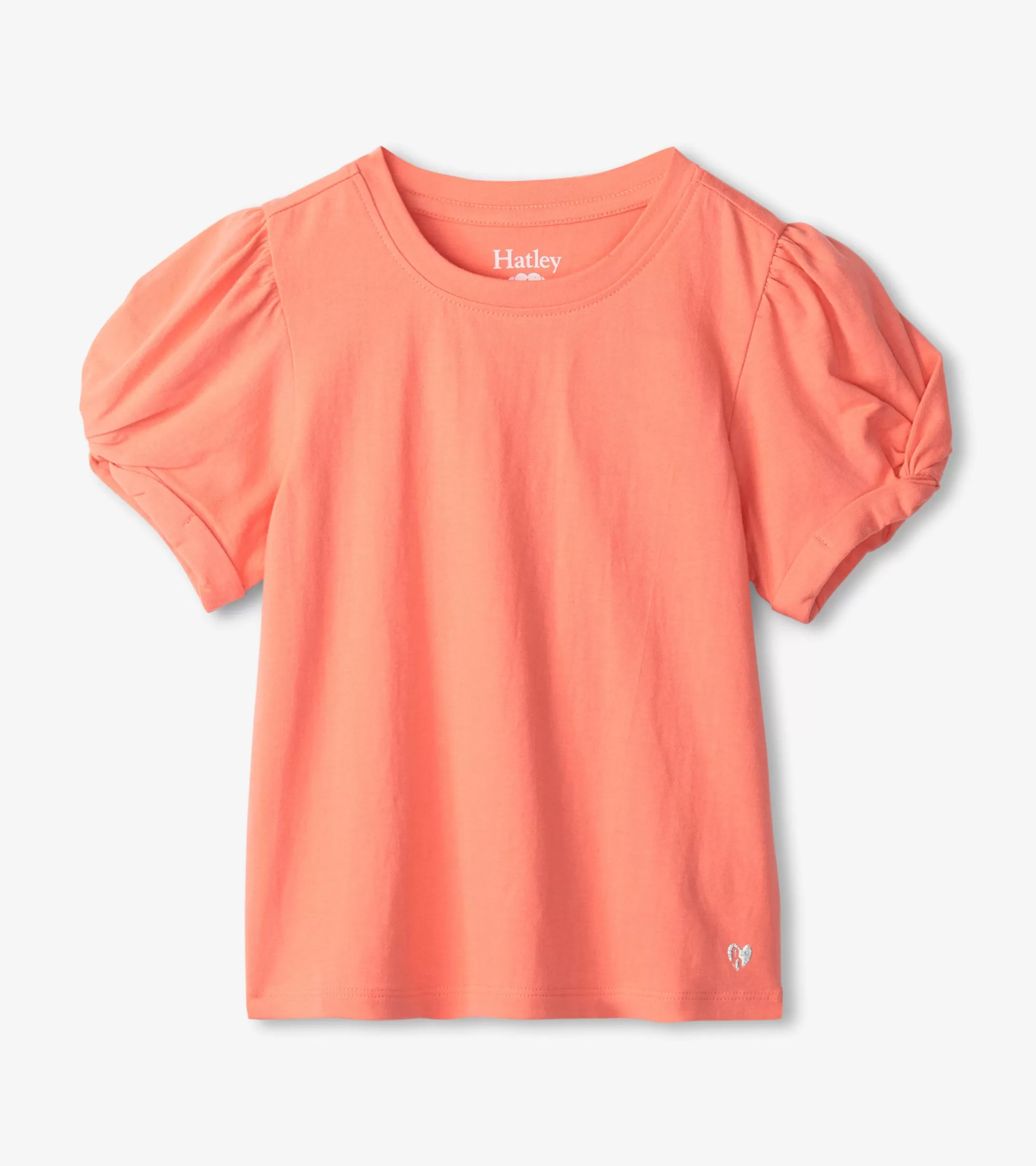 Hatley Girls Coral Twisted Sleeve Tee Sale