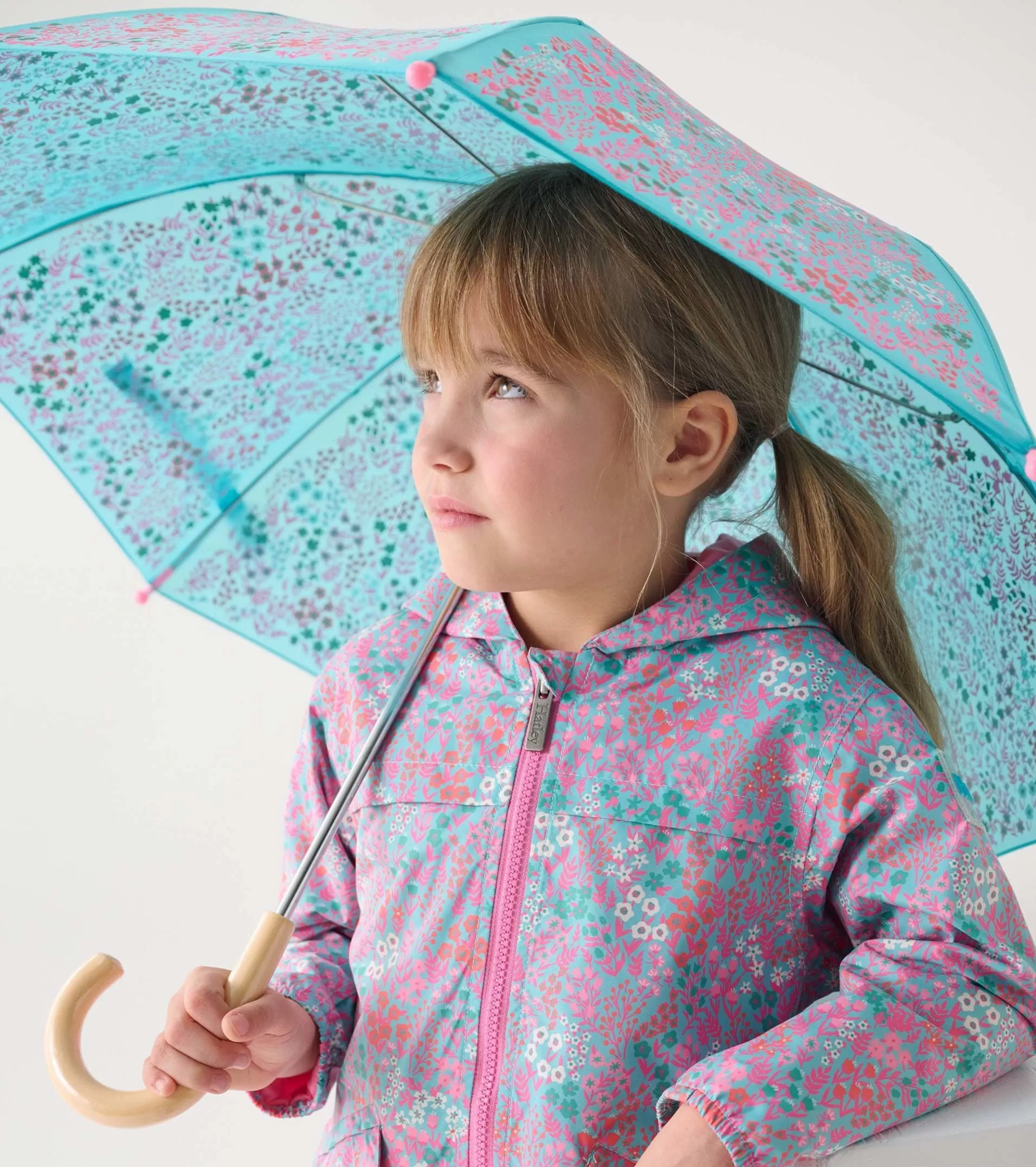 Hatley Girls Ditsy Floral Zip-Up Lightweight Rain Jacket Outlet