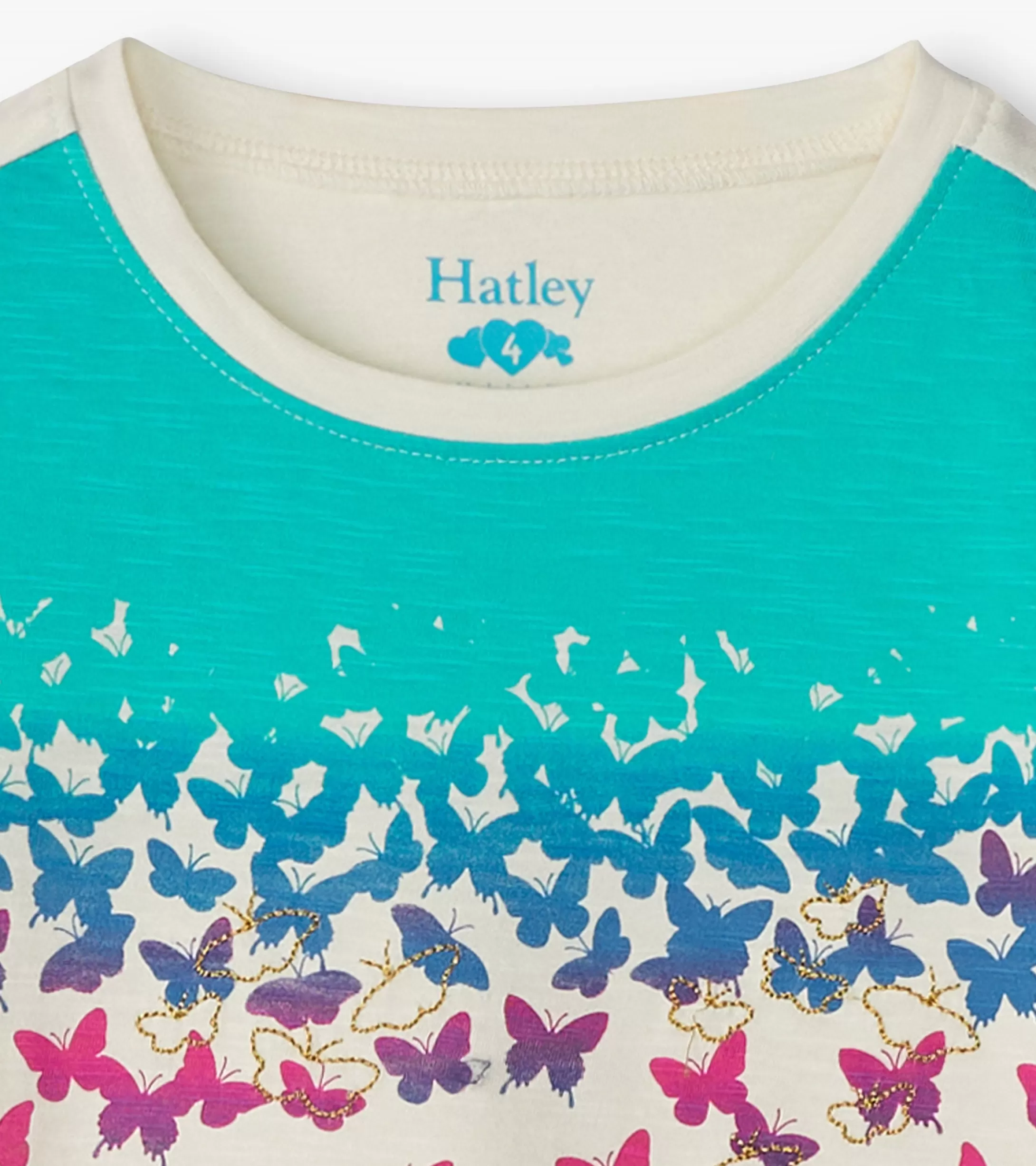 Hatley Girls Falling Butterflies Long Sleeve Graphic Tee New