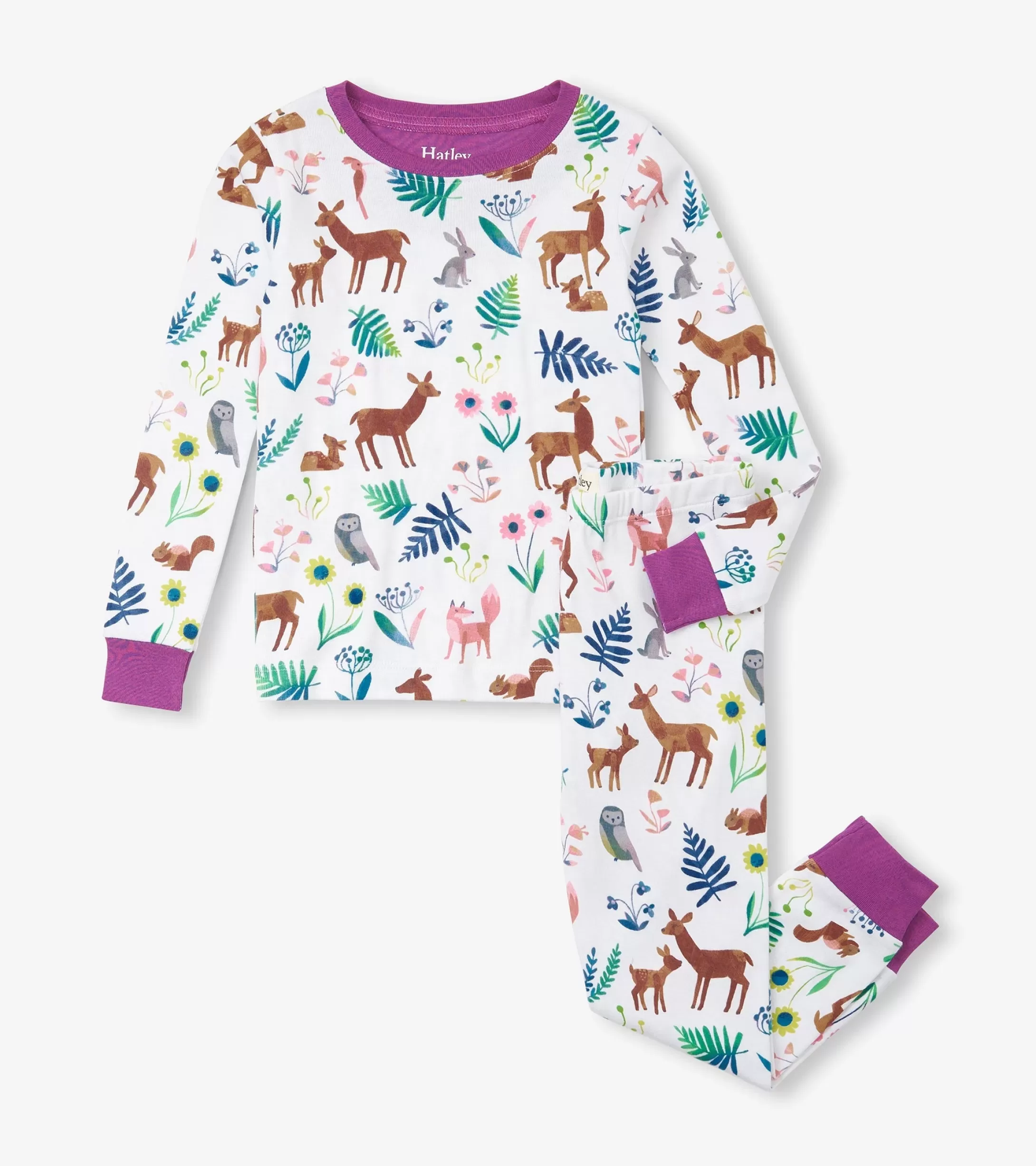 Hatley Girls Forest Creatures Organic Cotton Pajama Set Fashion