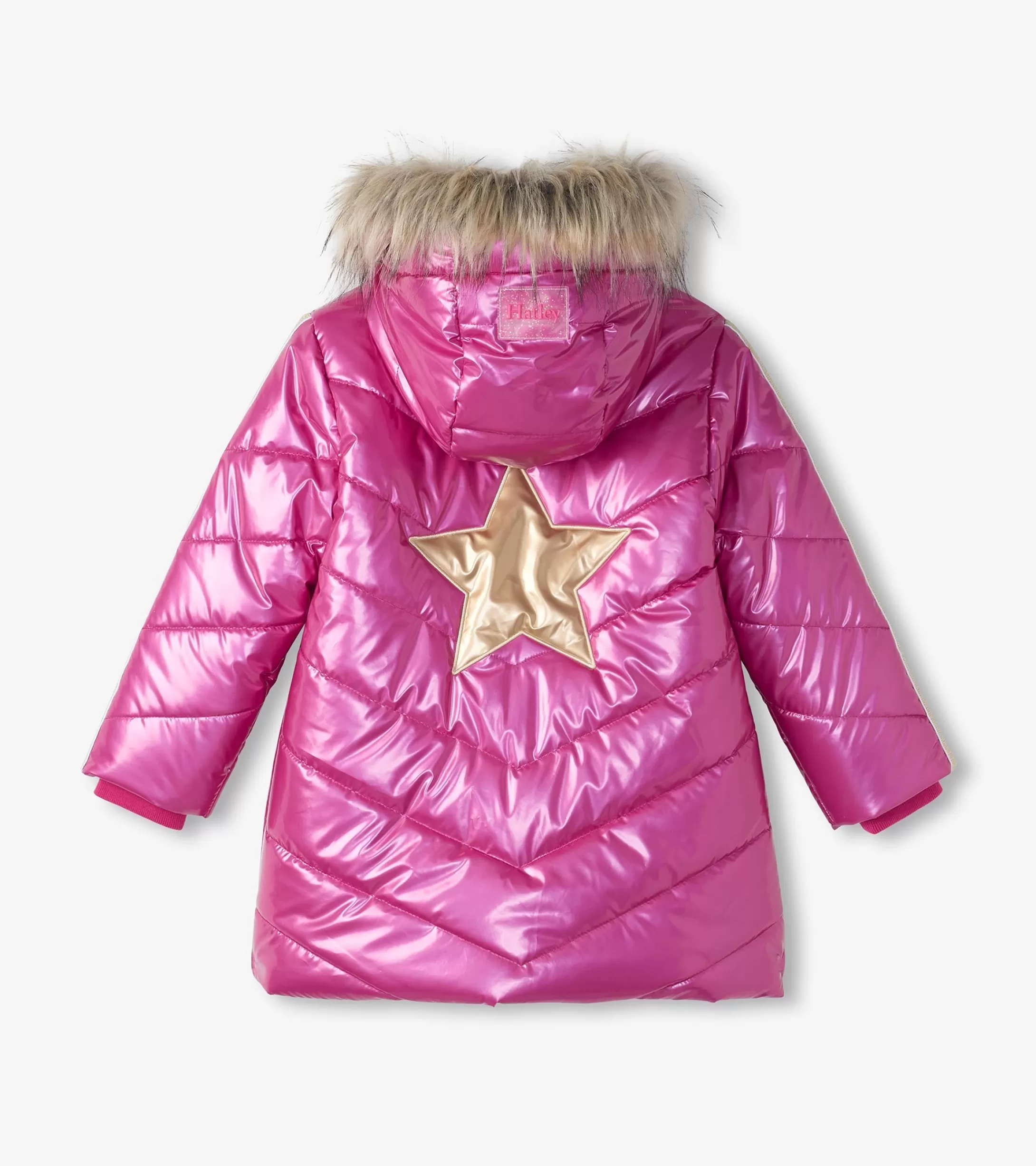 Hatley Girls Fuschia Star Puffer Jacket New