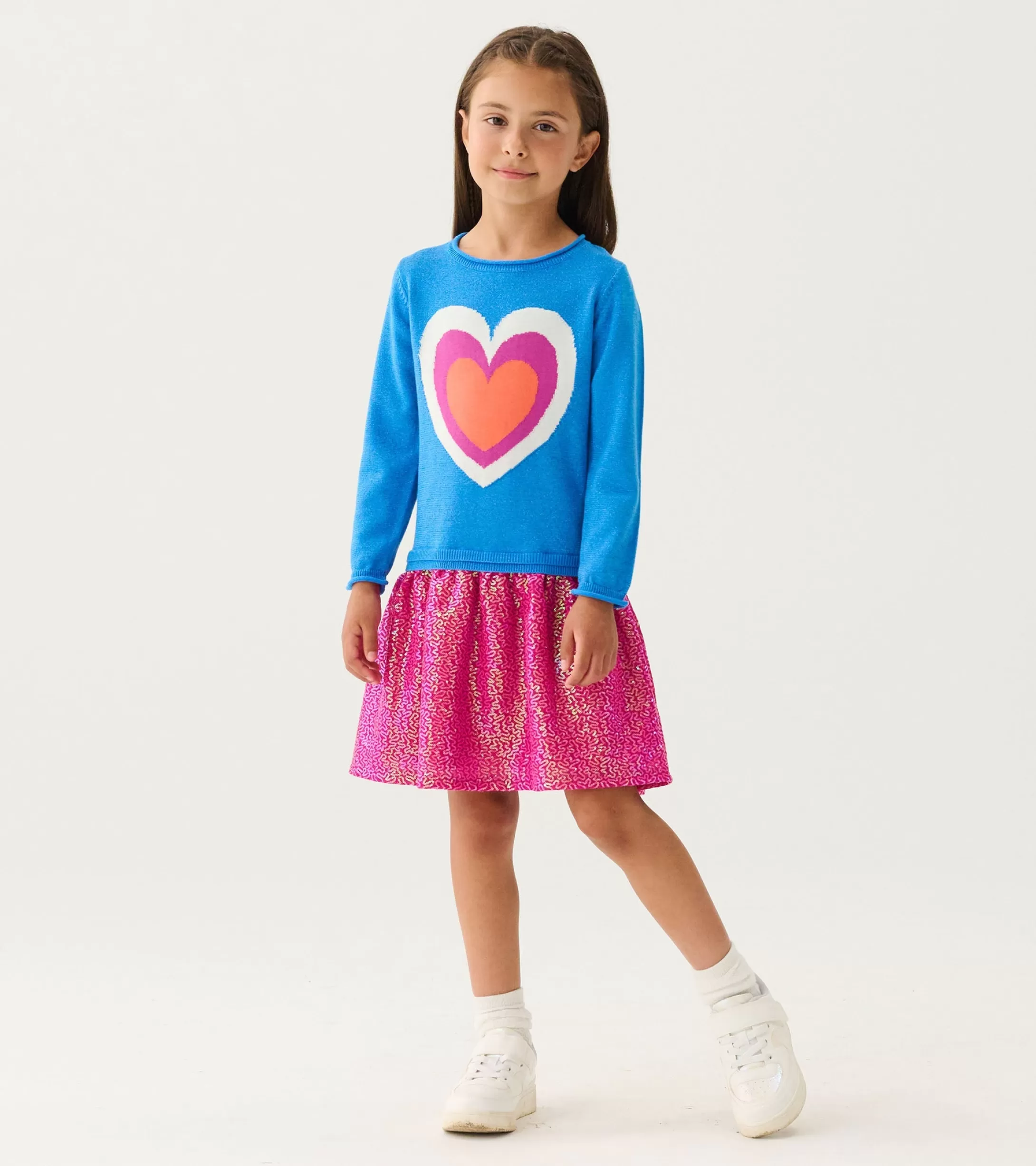 Hatley Girls Hearts Dropped Waist Sweater Dress Best