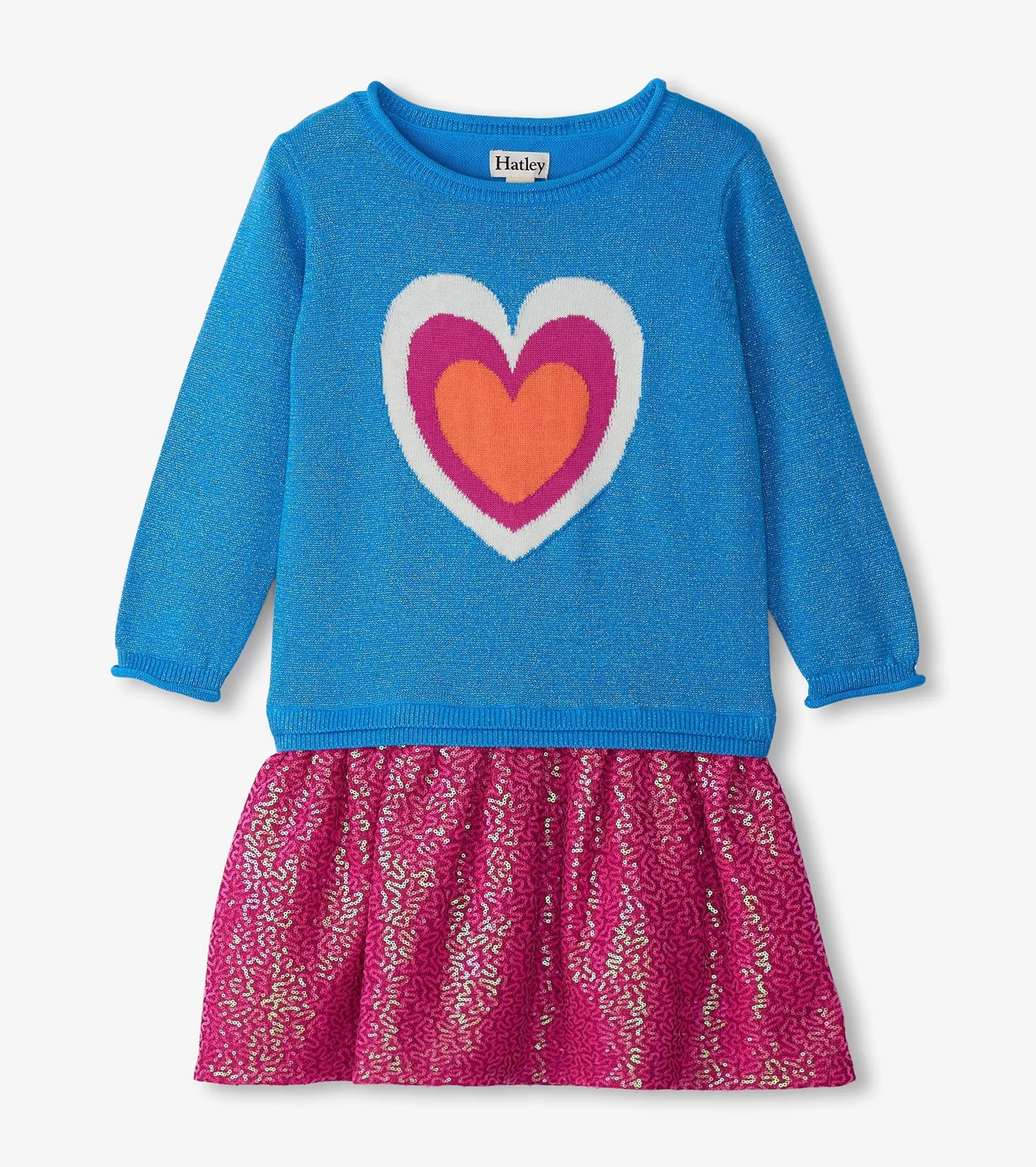 Hatley Girls Hearts Dropped Waist Sweater Dress Best