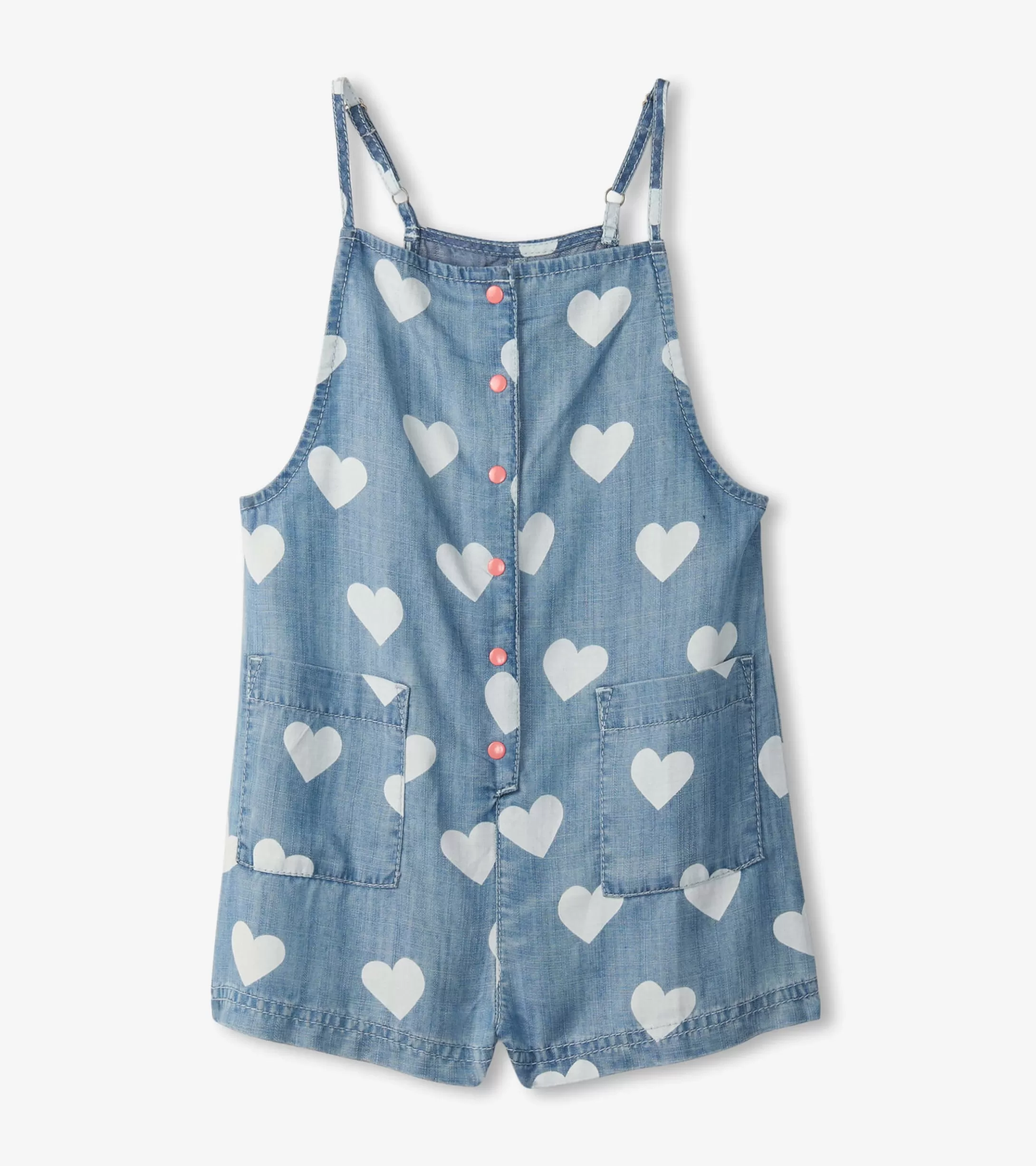 Hatley Girls Hearts Slouchy Overalls Hot