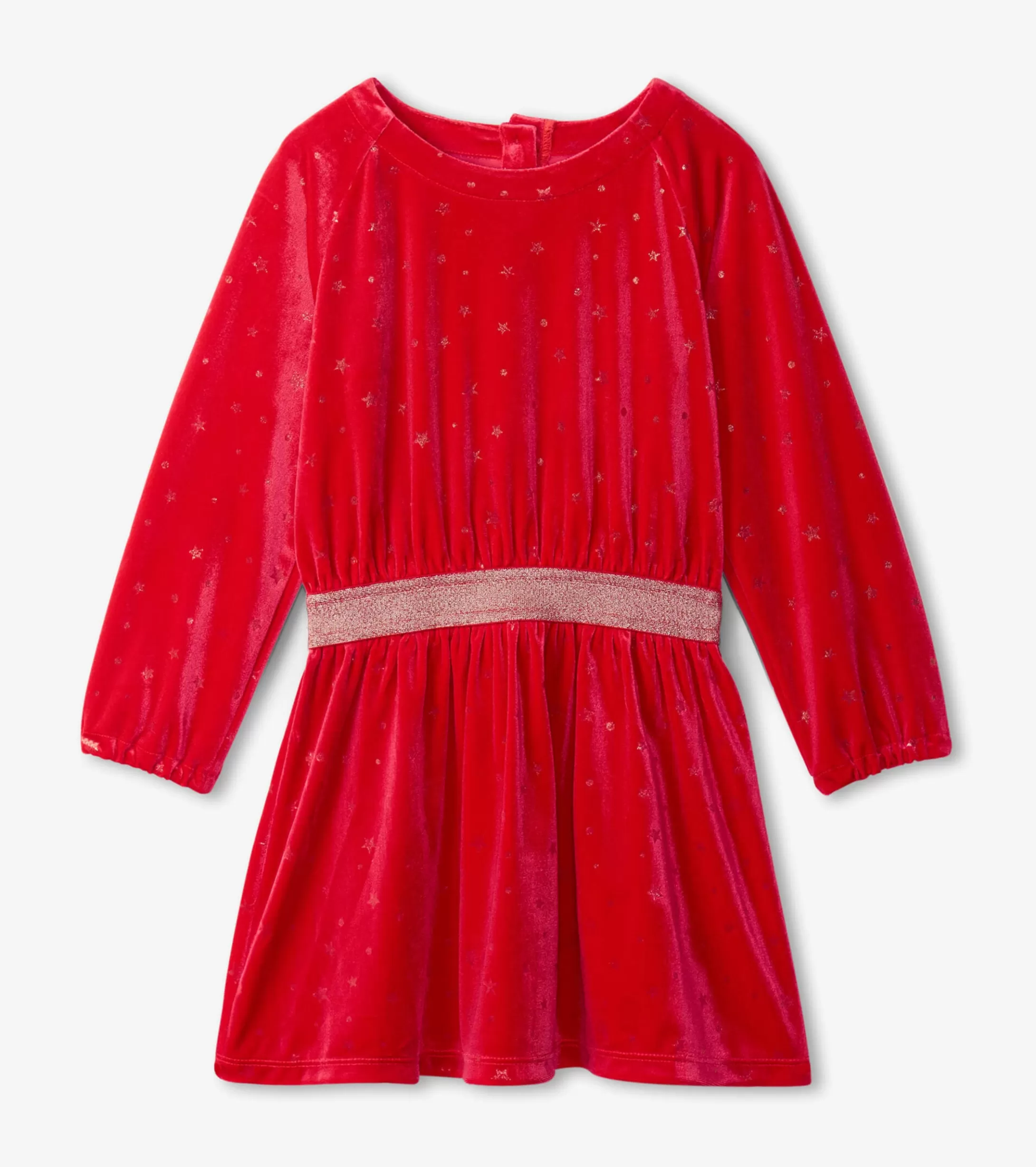 Hatley Girls Holiday Stars Crushed Velour Dress Clearance