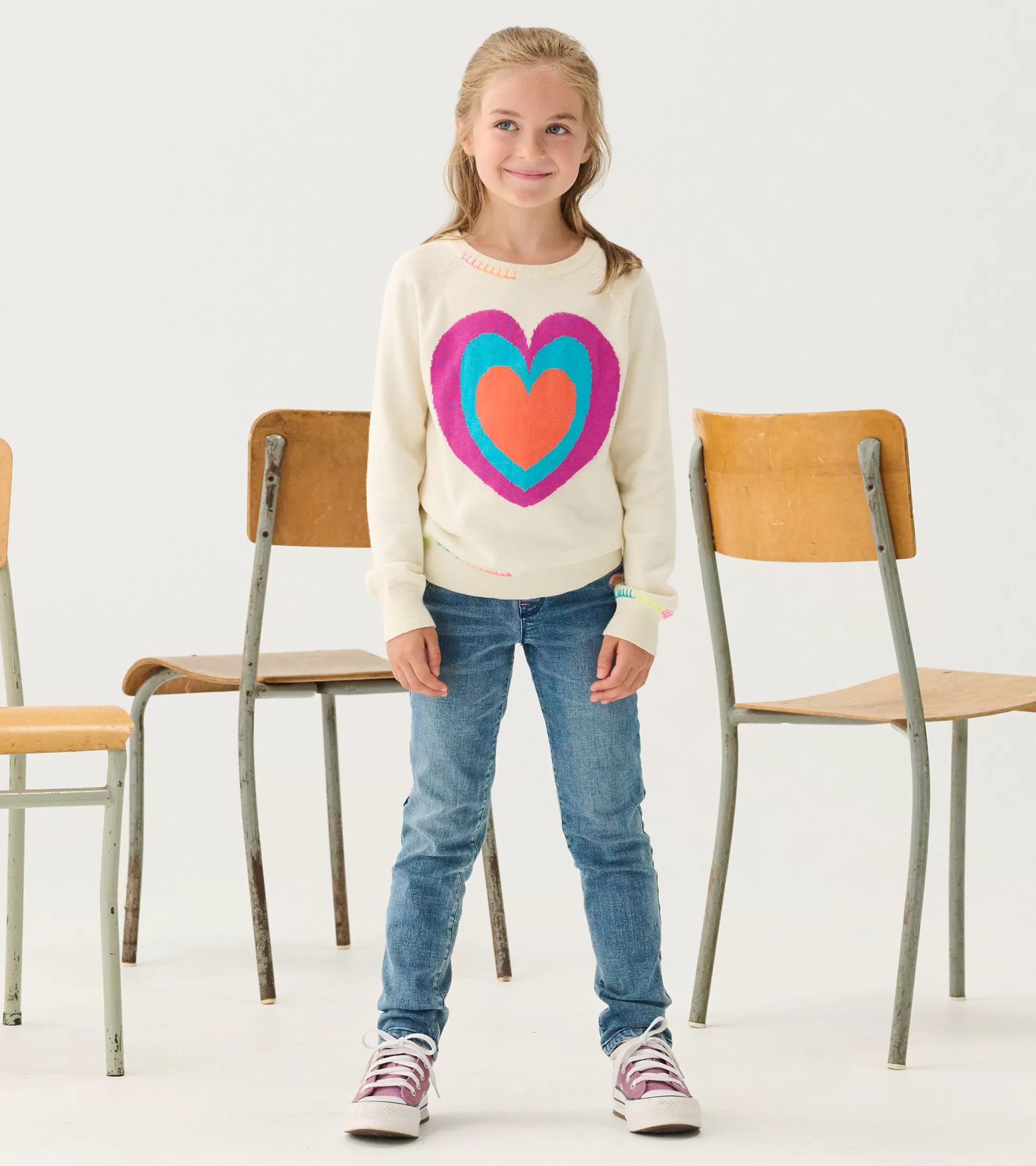 Hatley Girls Layered Hearts Sweater Best Sale