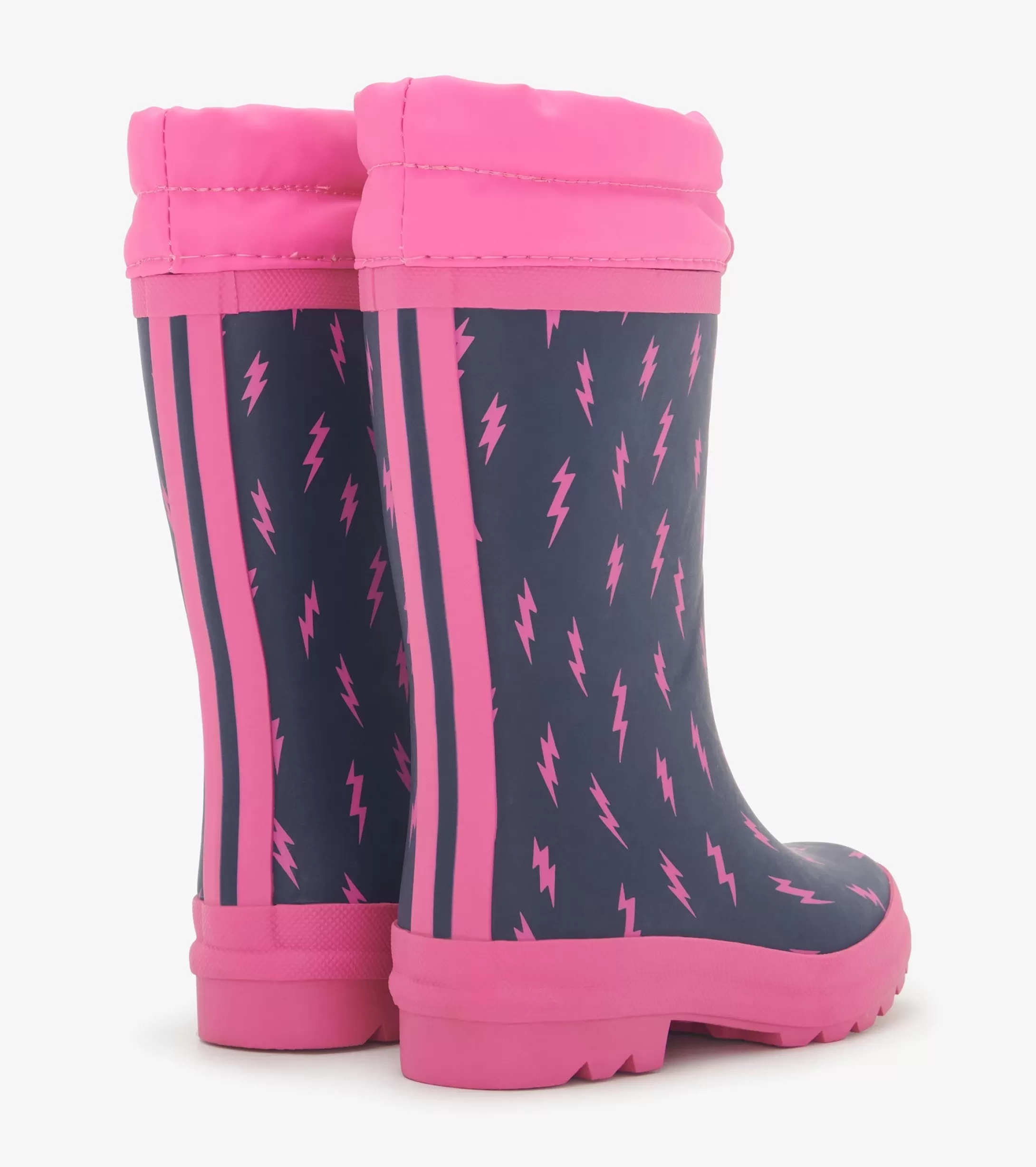 Hatley Girls Mini Lightning Bolts Sherpa Lined Rain Boots New